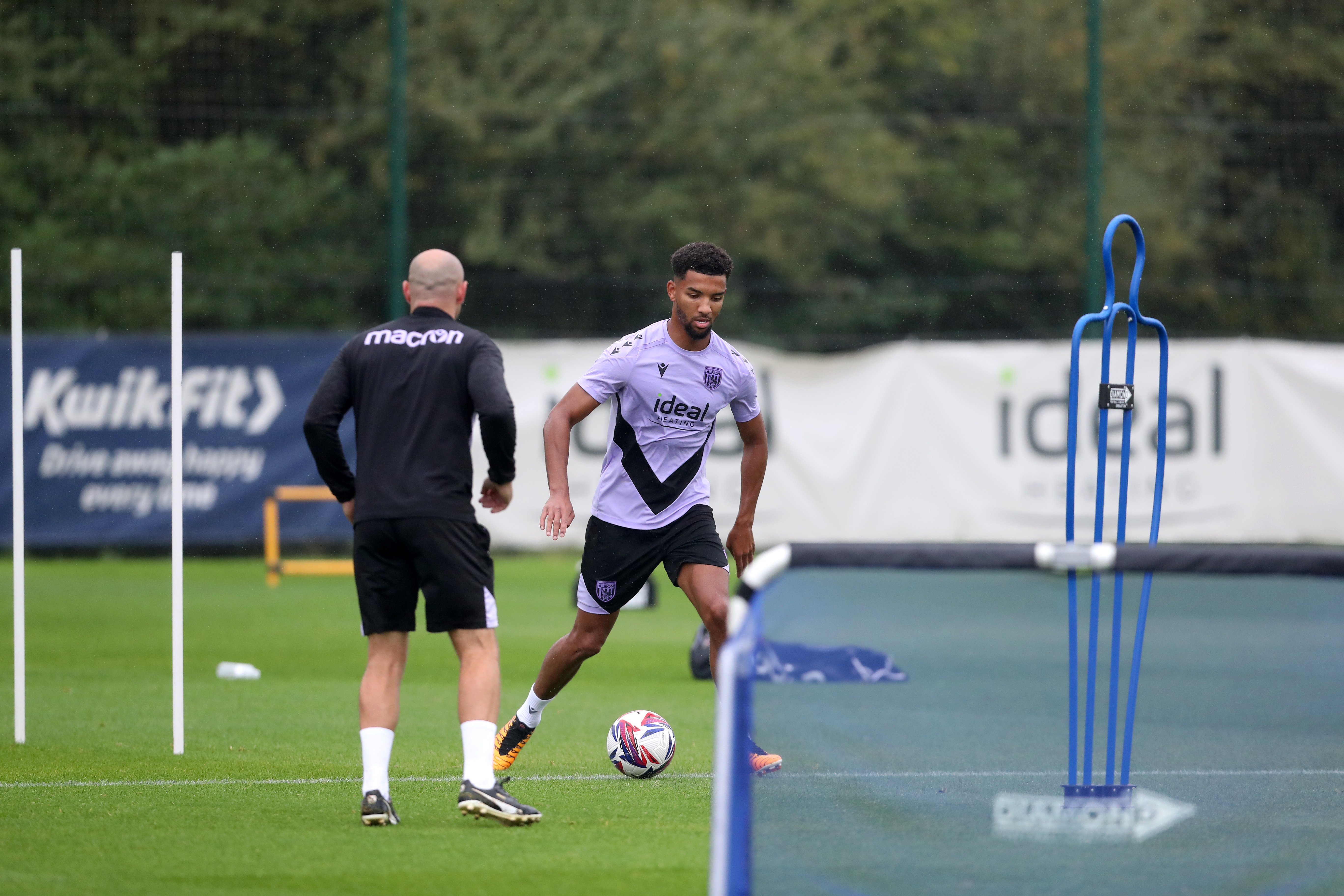 Mason Holgate on the ball during a training session