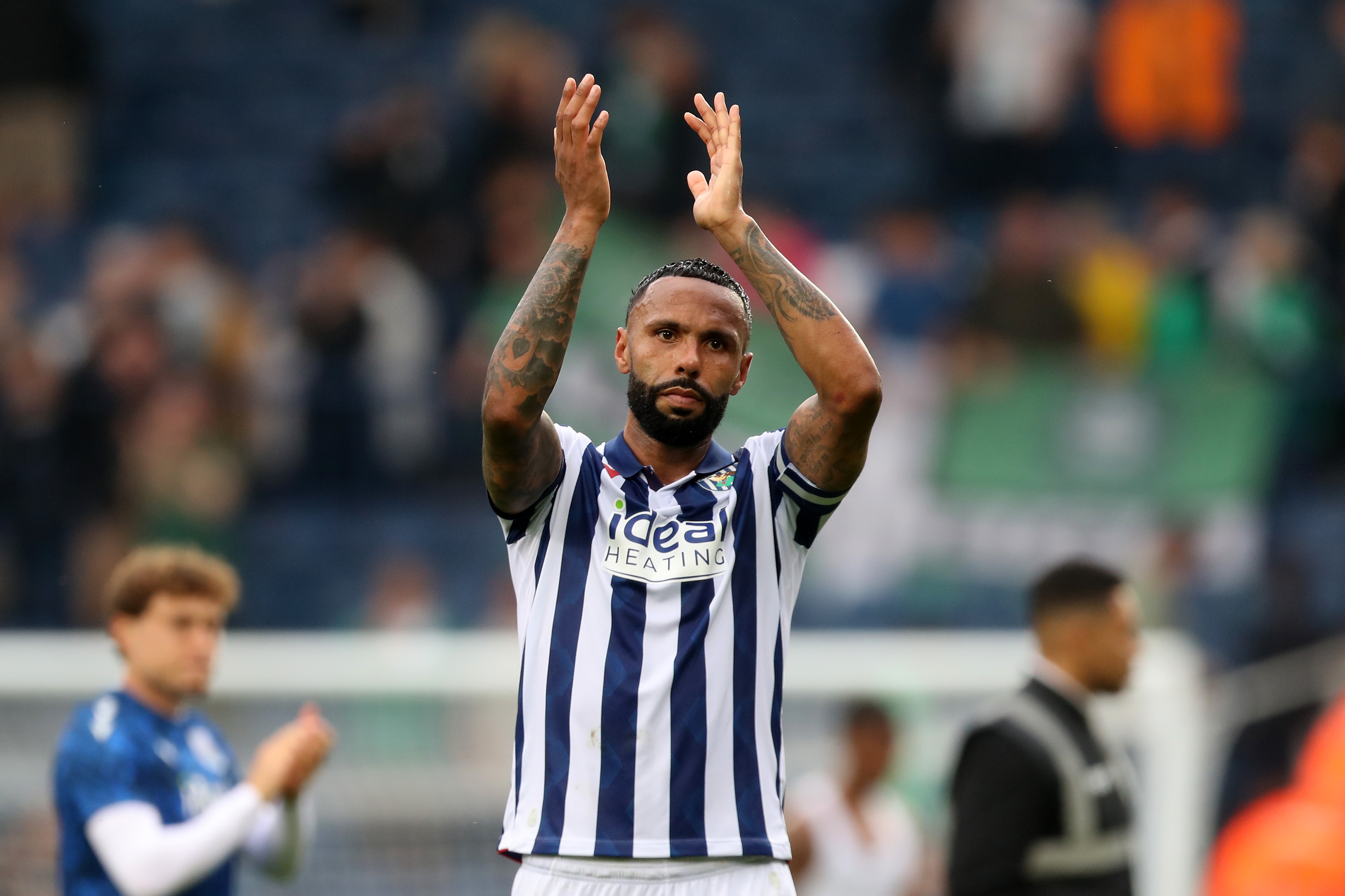 Kyle Bartley applauding Albion fans at The Hawthorns