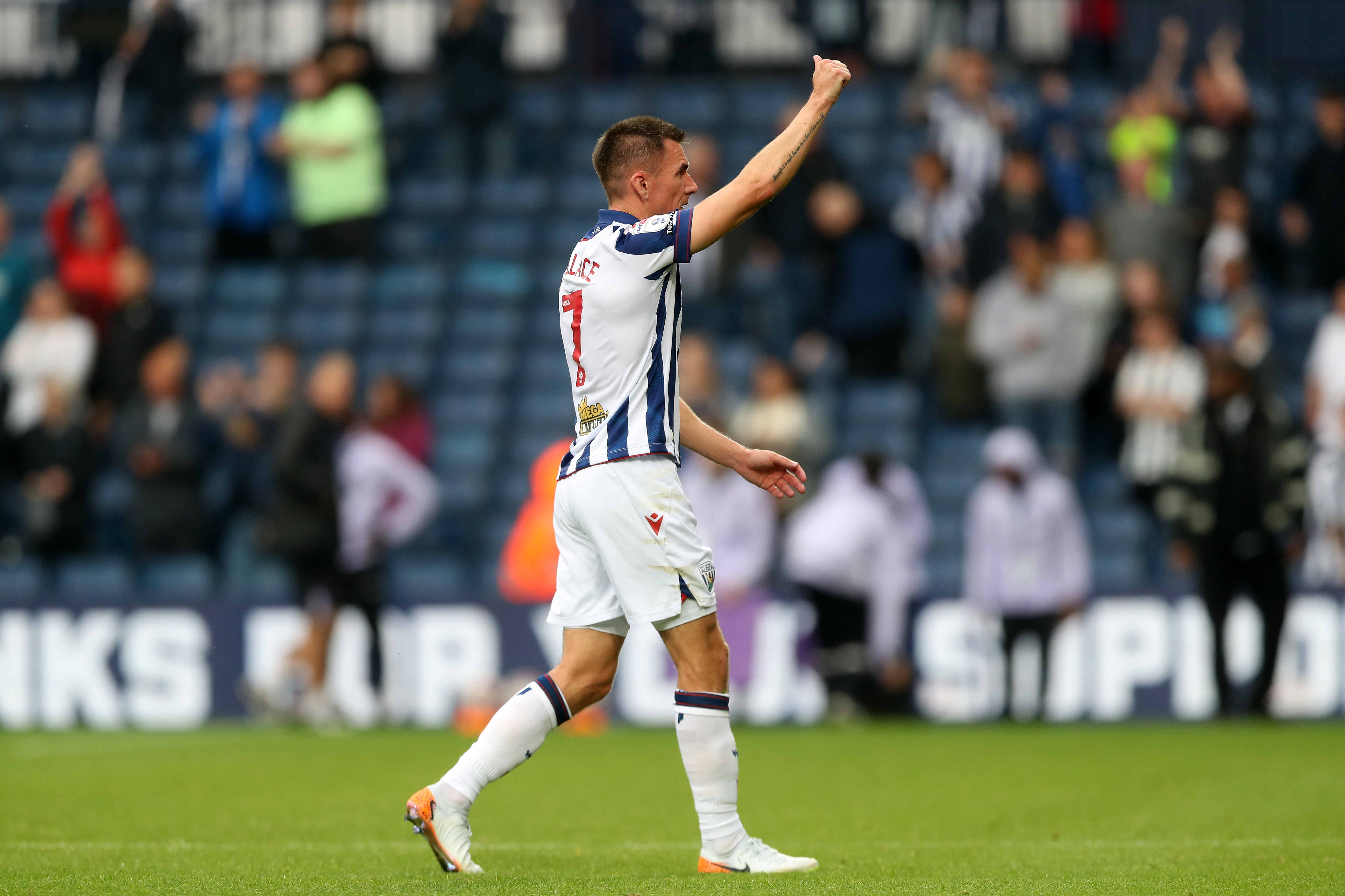 Jed Wallace with his thumb up after the game against Plymouth 