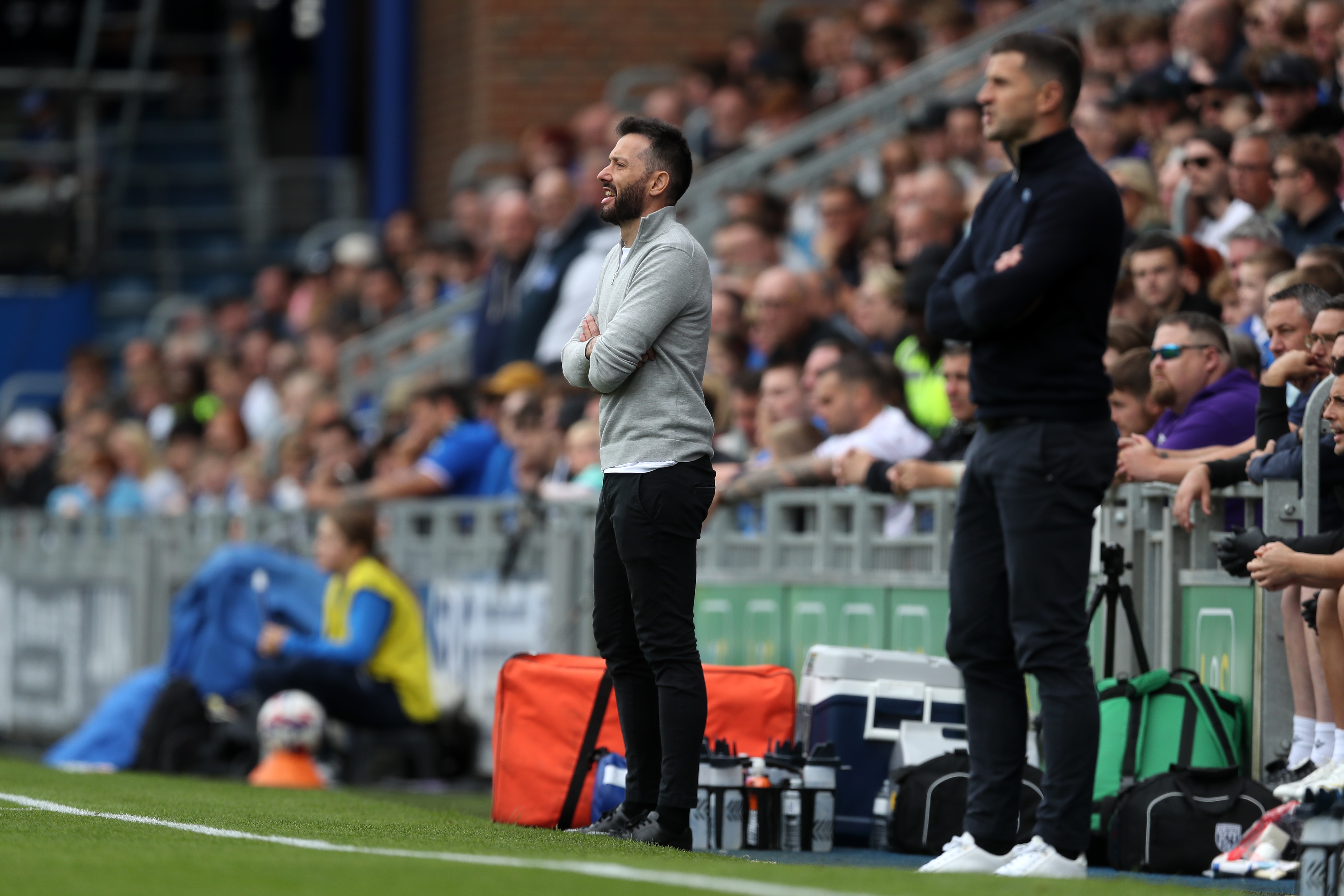 Carlos Corberán on the sidelines at Portsmouth 