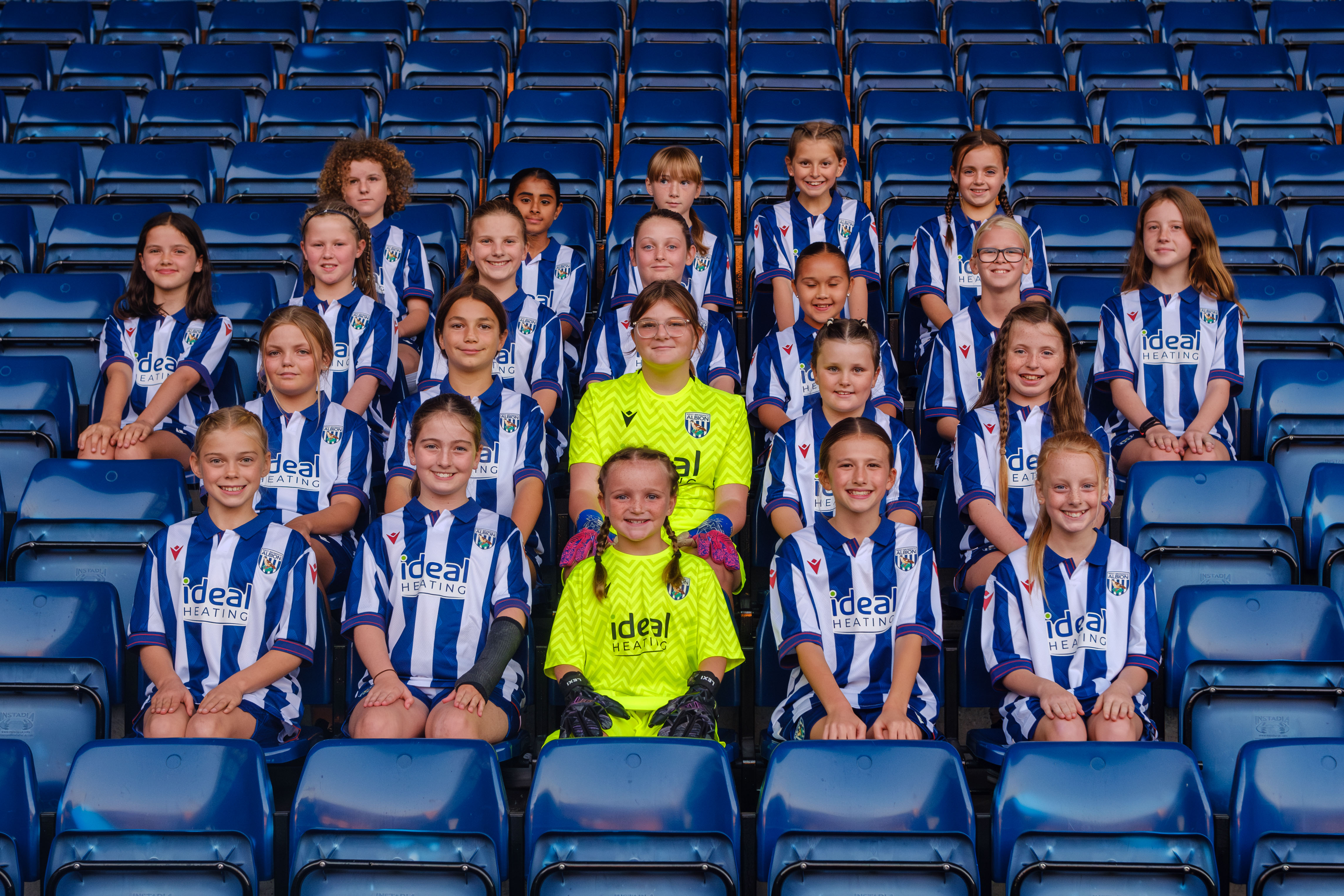 ETC squad photo, sitting in the stands.