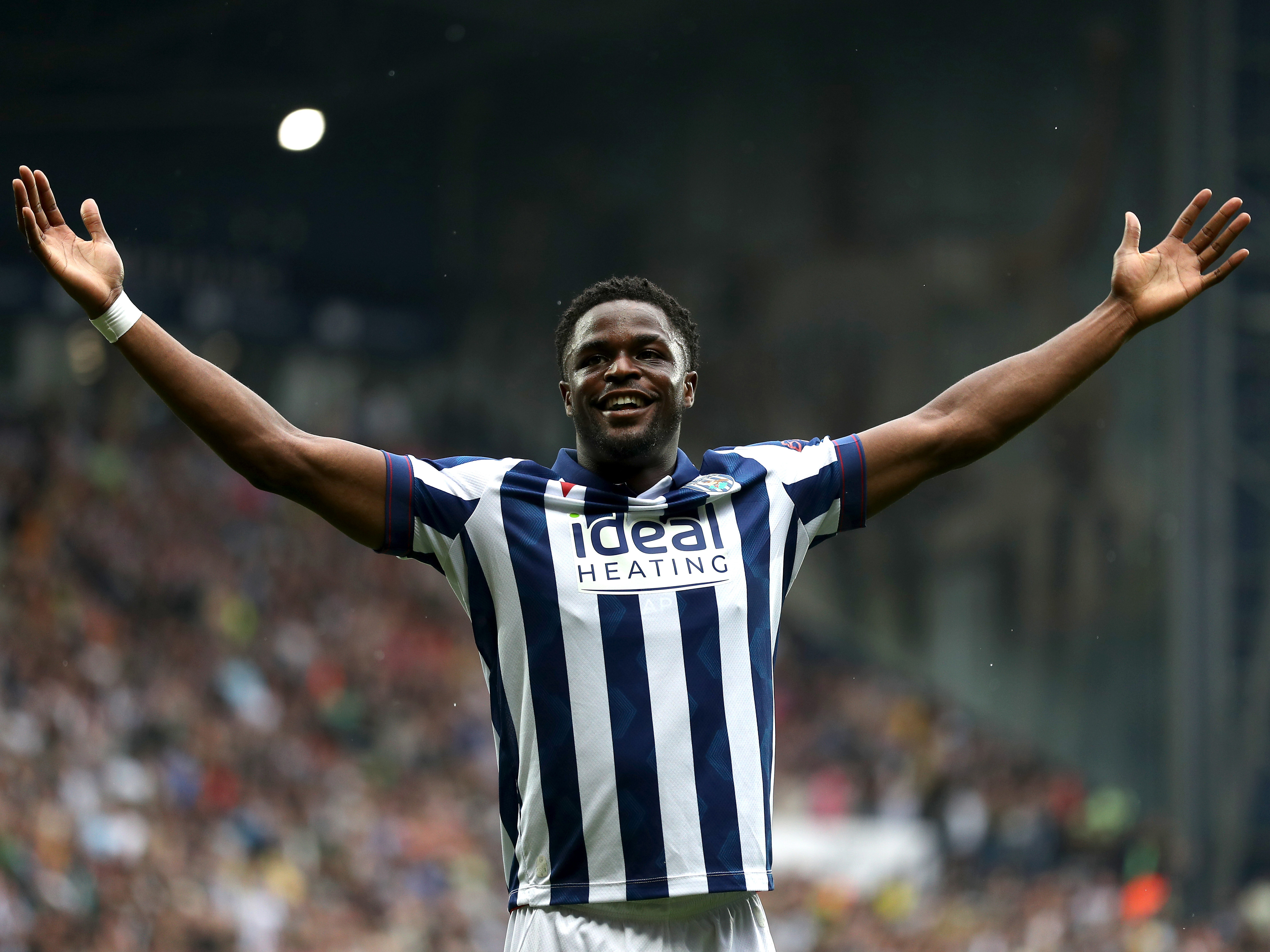 An image of Josh Maja celebrating his goal against Plymouth