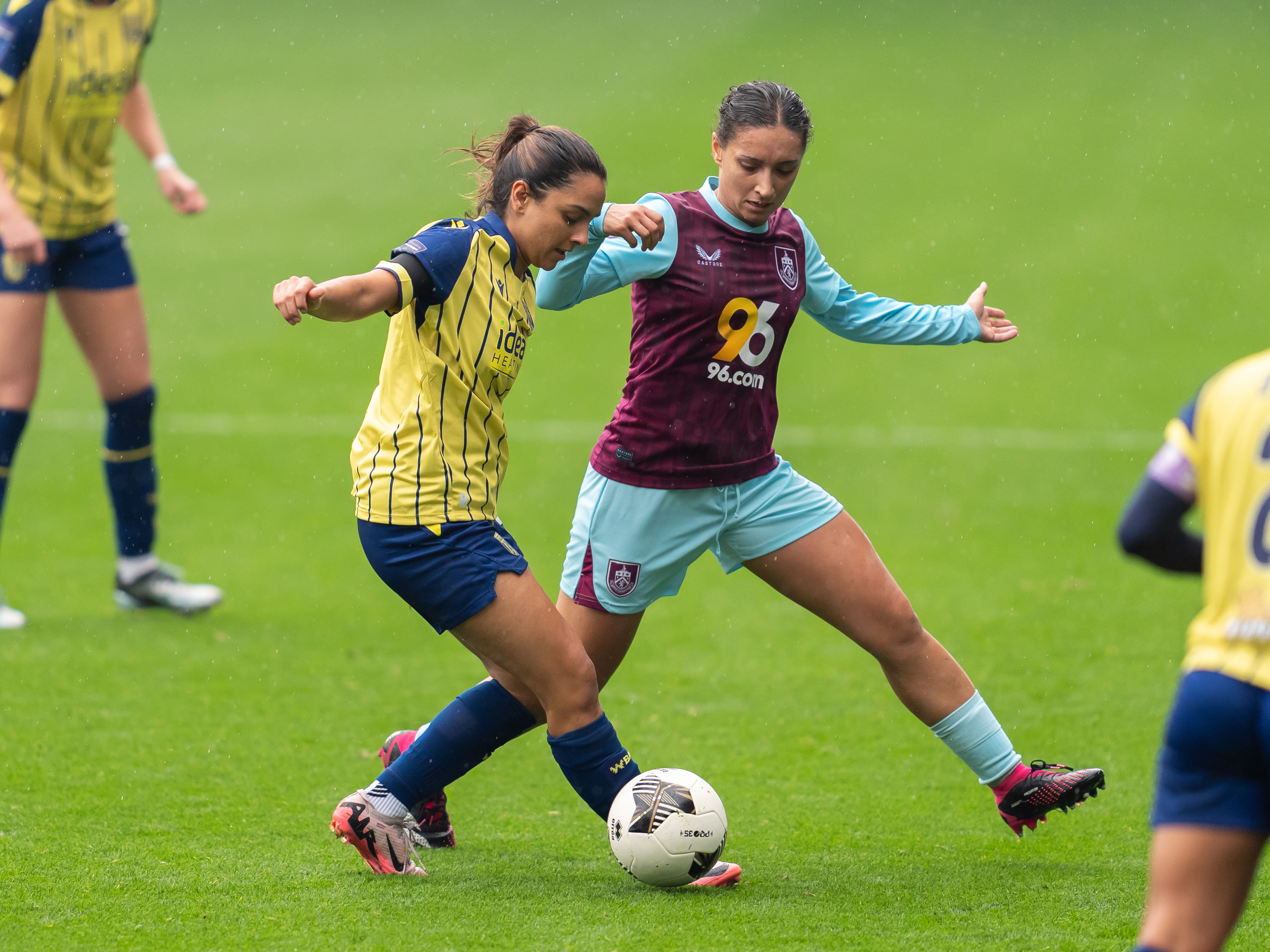 An image of Maz Mahmood on the ball against Burnley