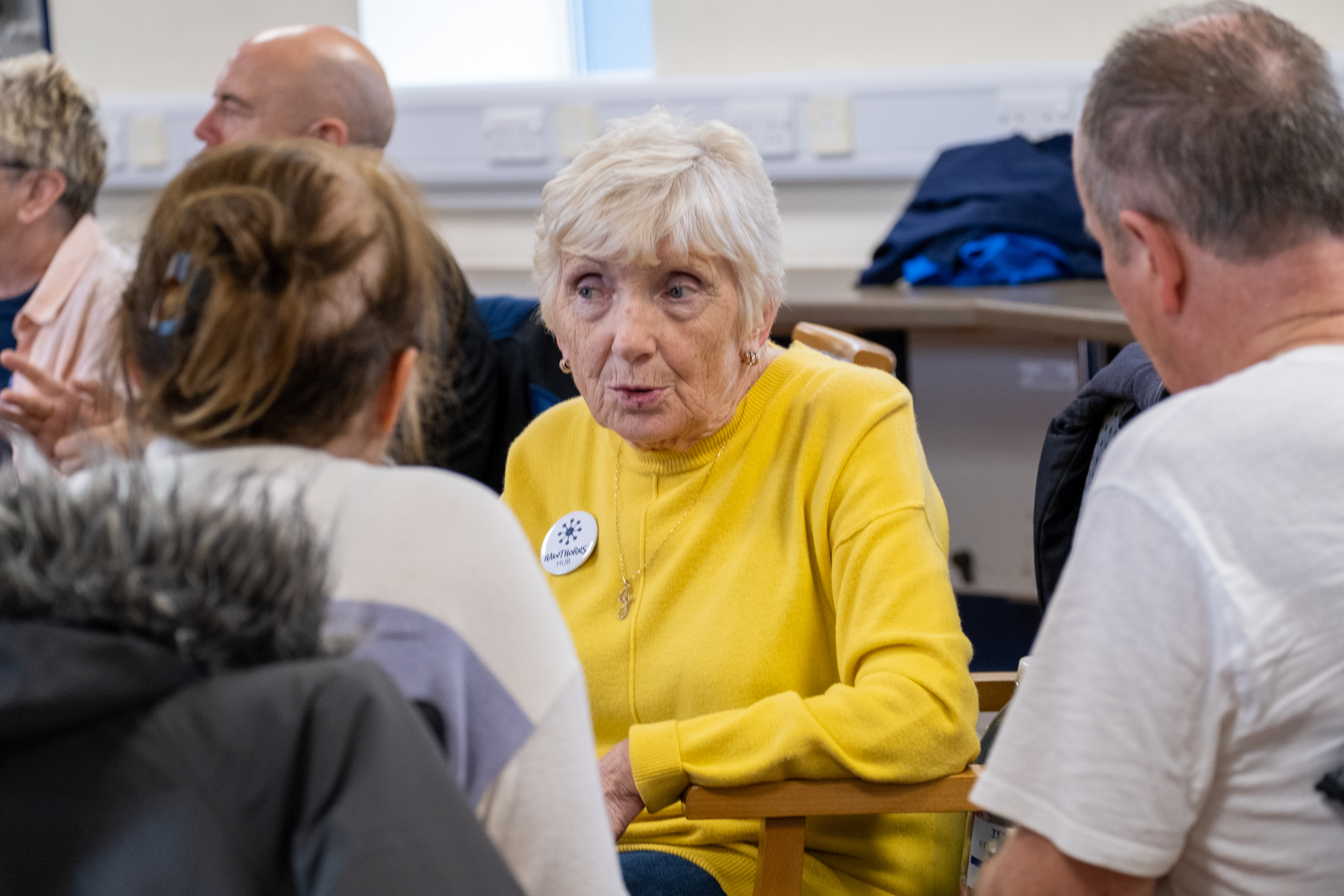 A Memories Group participant talking.