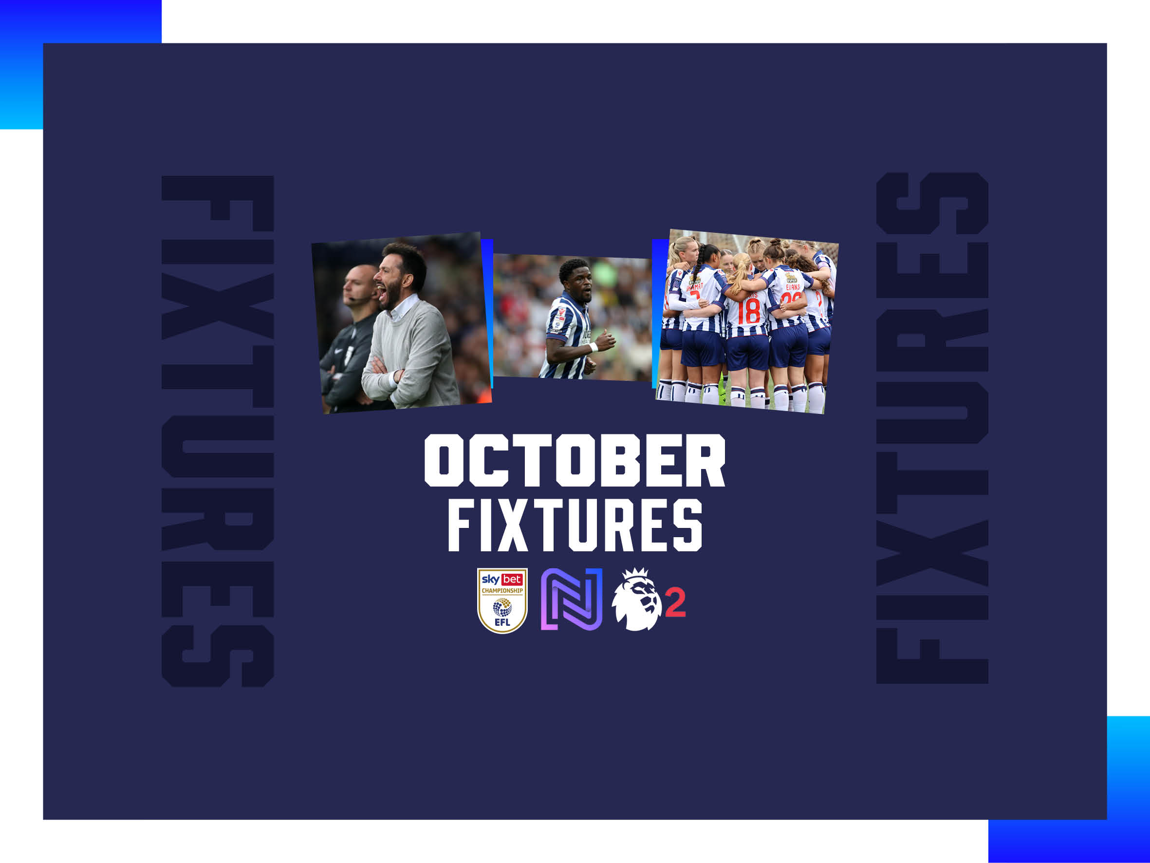 Albion Men's Women's & PL2 fixture graphic for October 