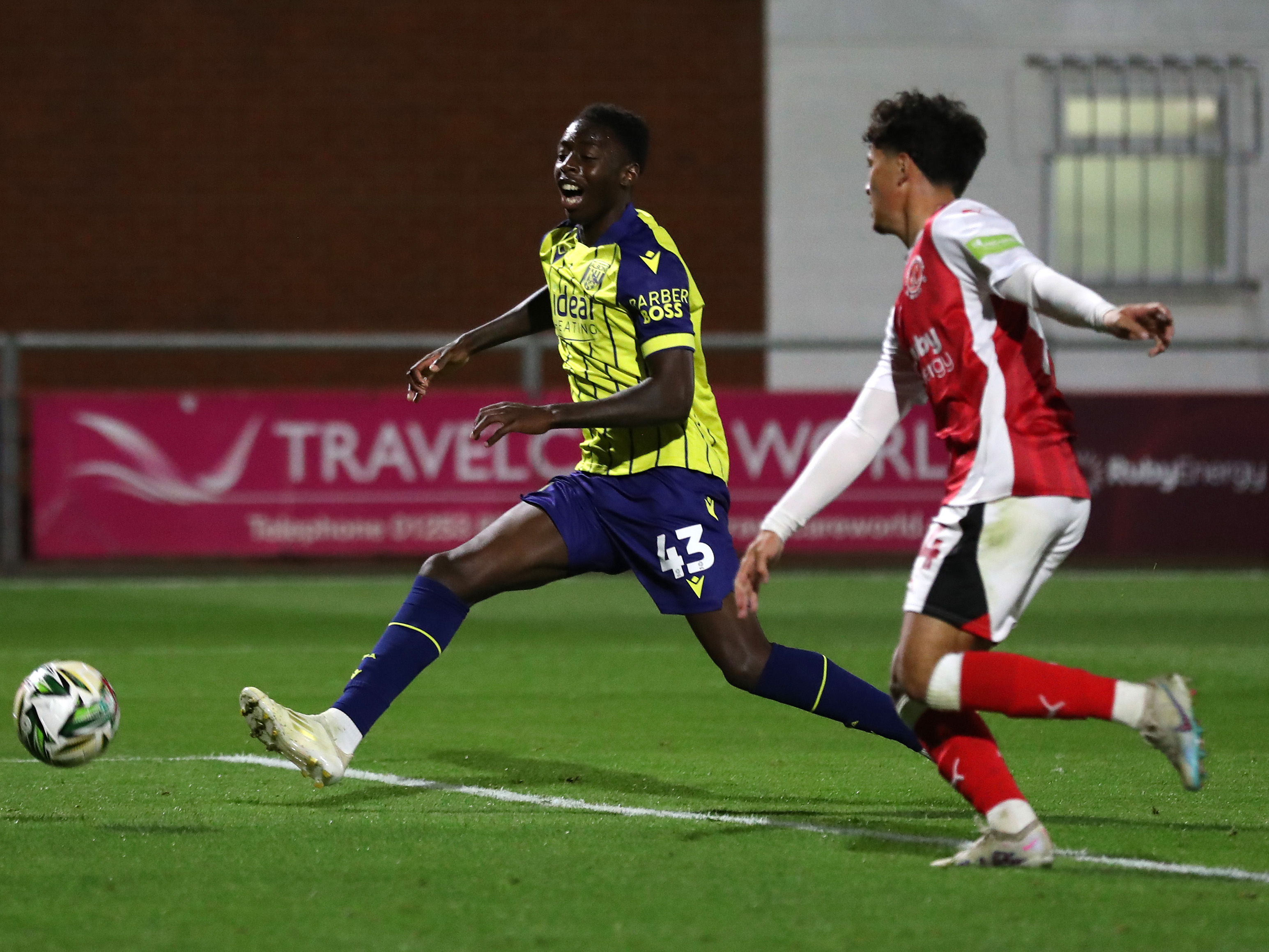 A photo of Eseosa Sule in action against Fleetwood in the 2024/25 Carabao Cup