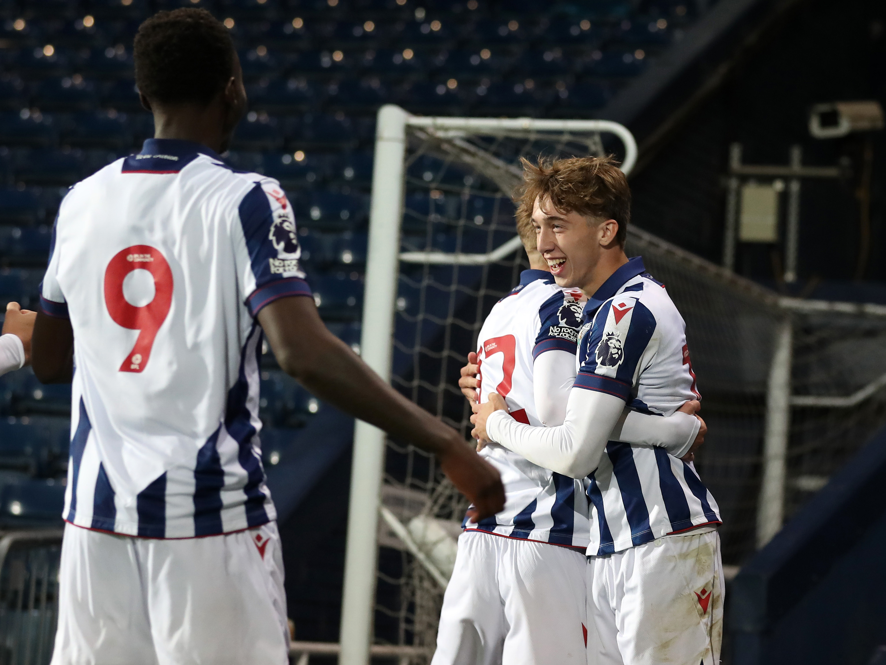 An image of Harry Whitwell celebrating a goal against Southampton PL2 with his teammates