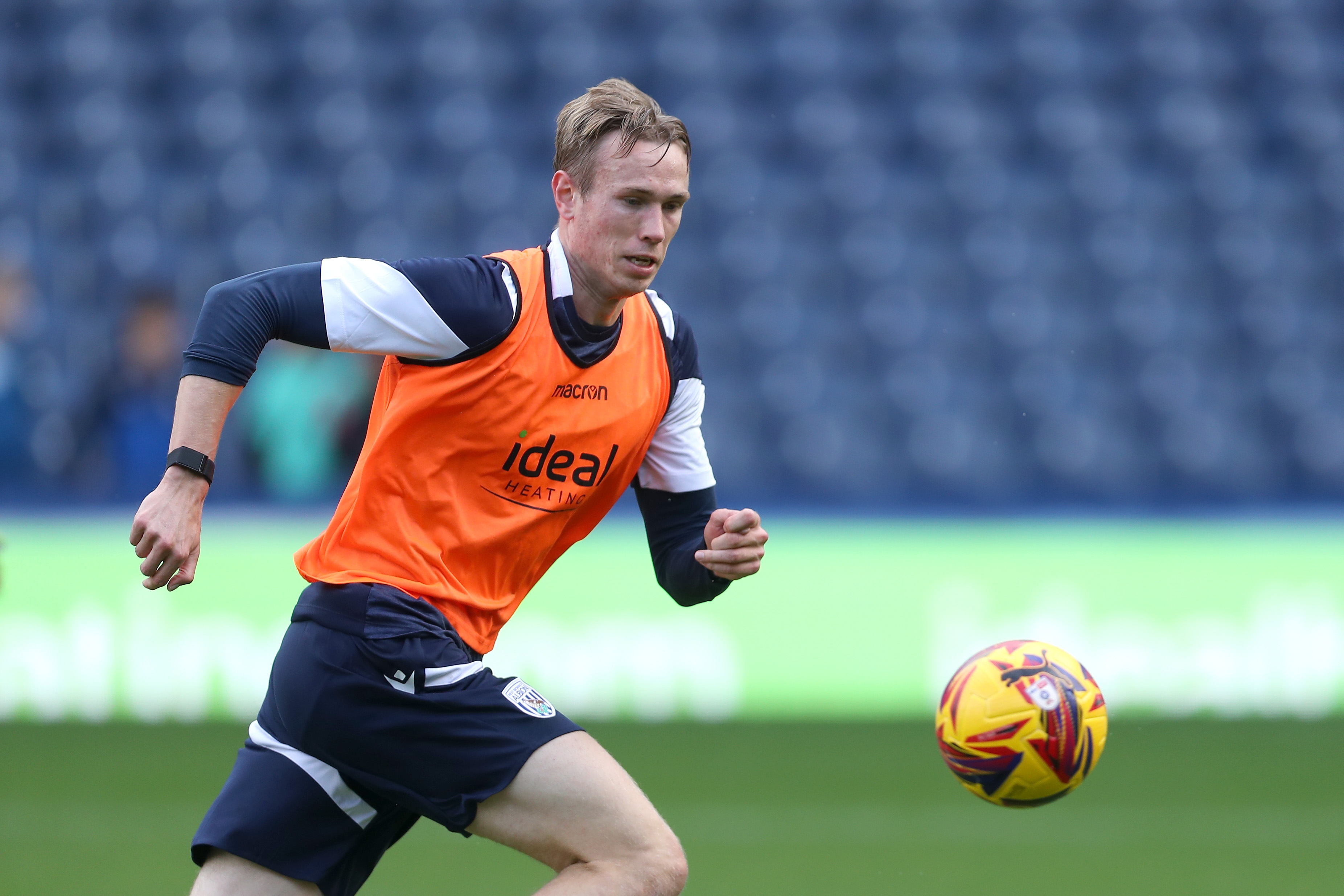 Torbjørn Heggem chasing the ball during a training session at The Hawthorns