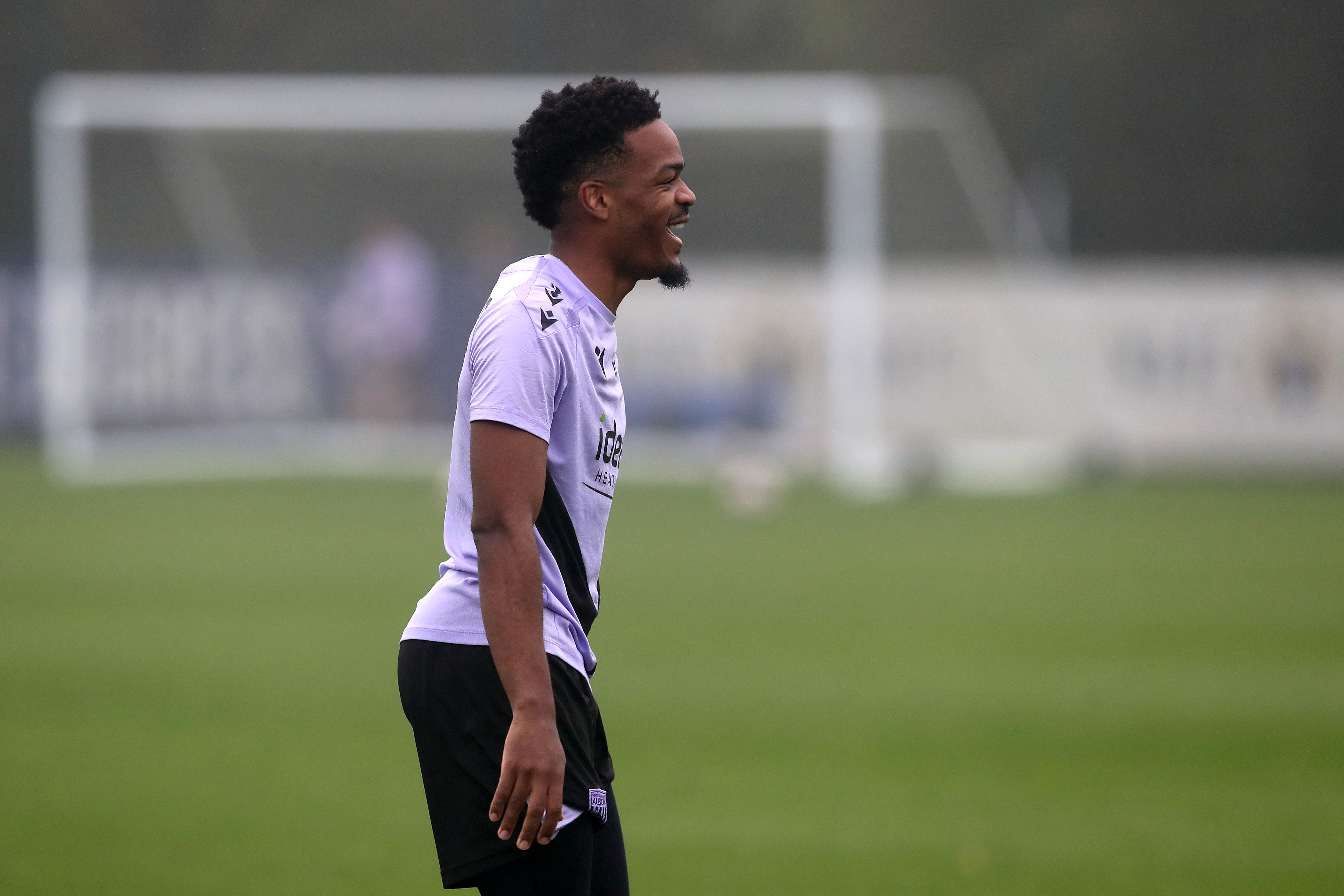 Grady Diangana smiling during a training session 