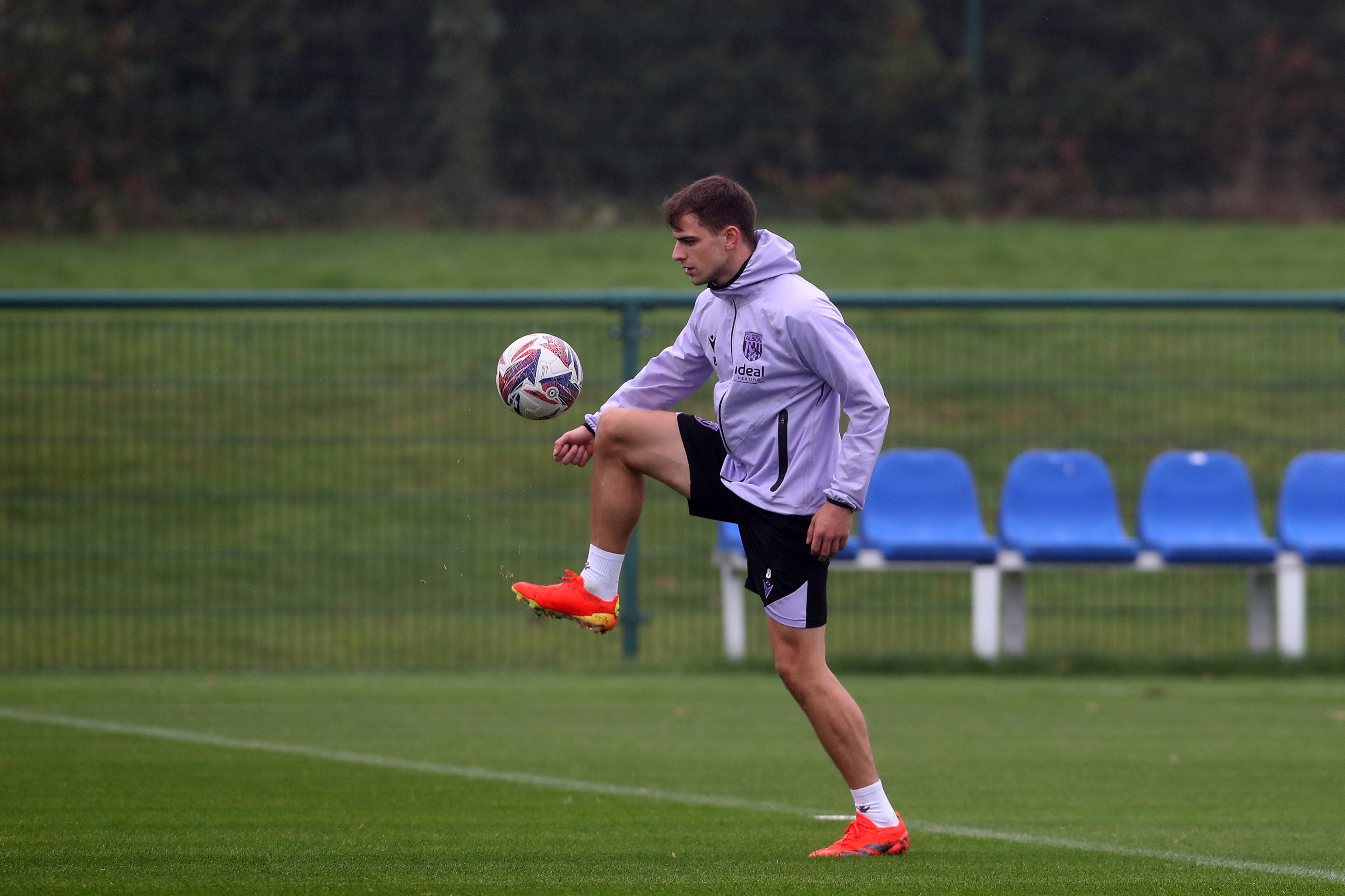 Jayson Molumby on the ball during training