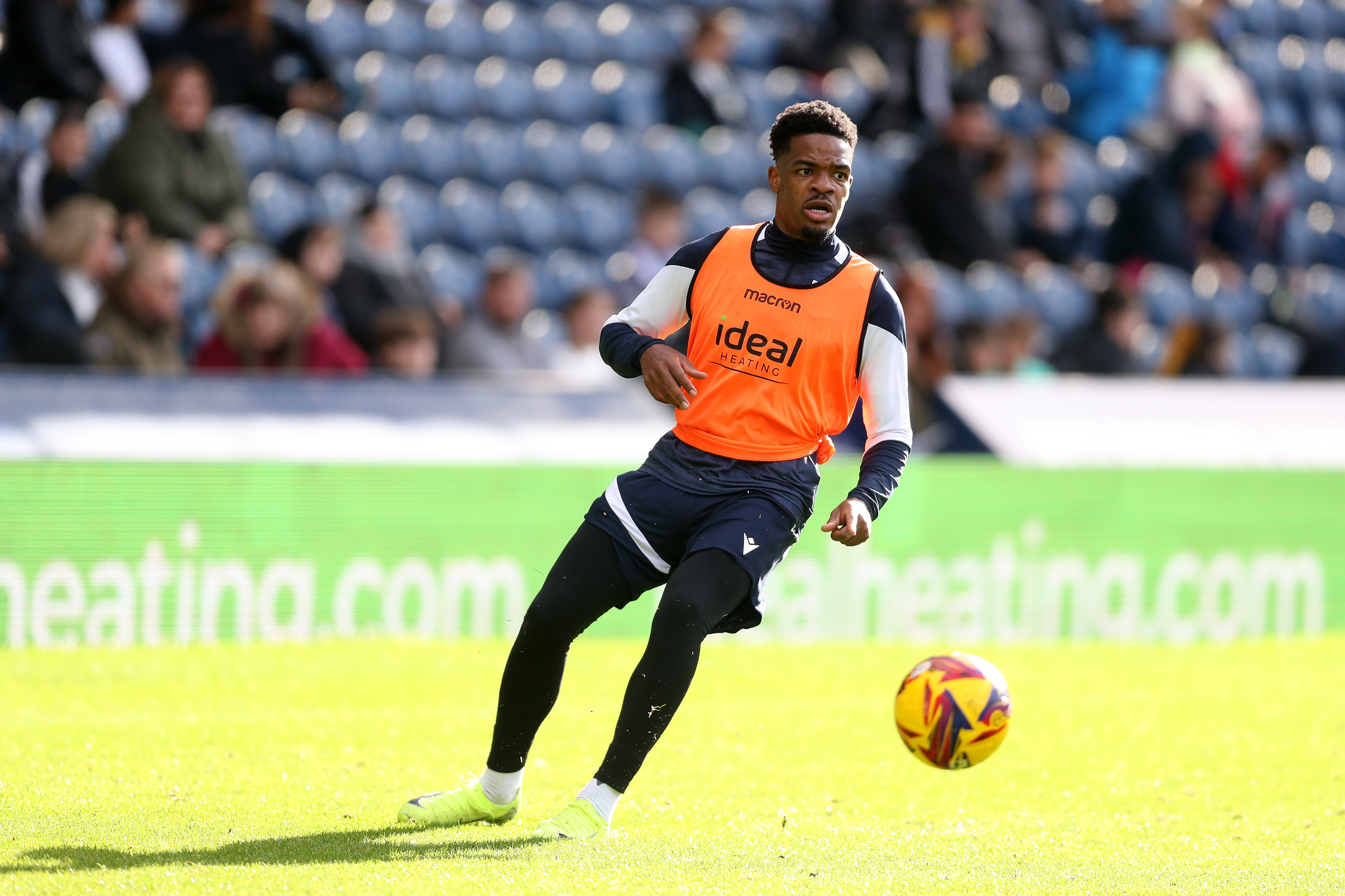 Grady Diangana on the ball during a training session at The Hawthorns