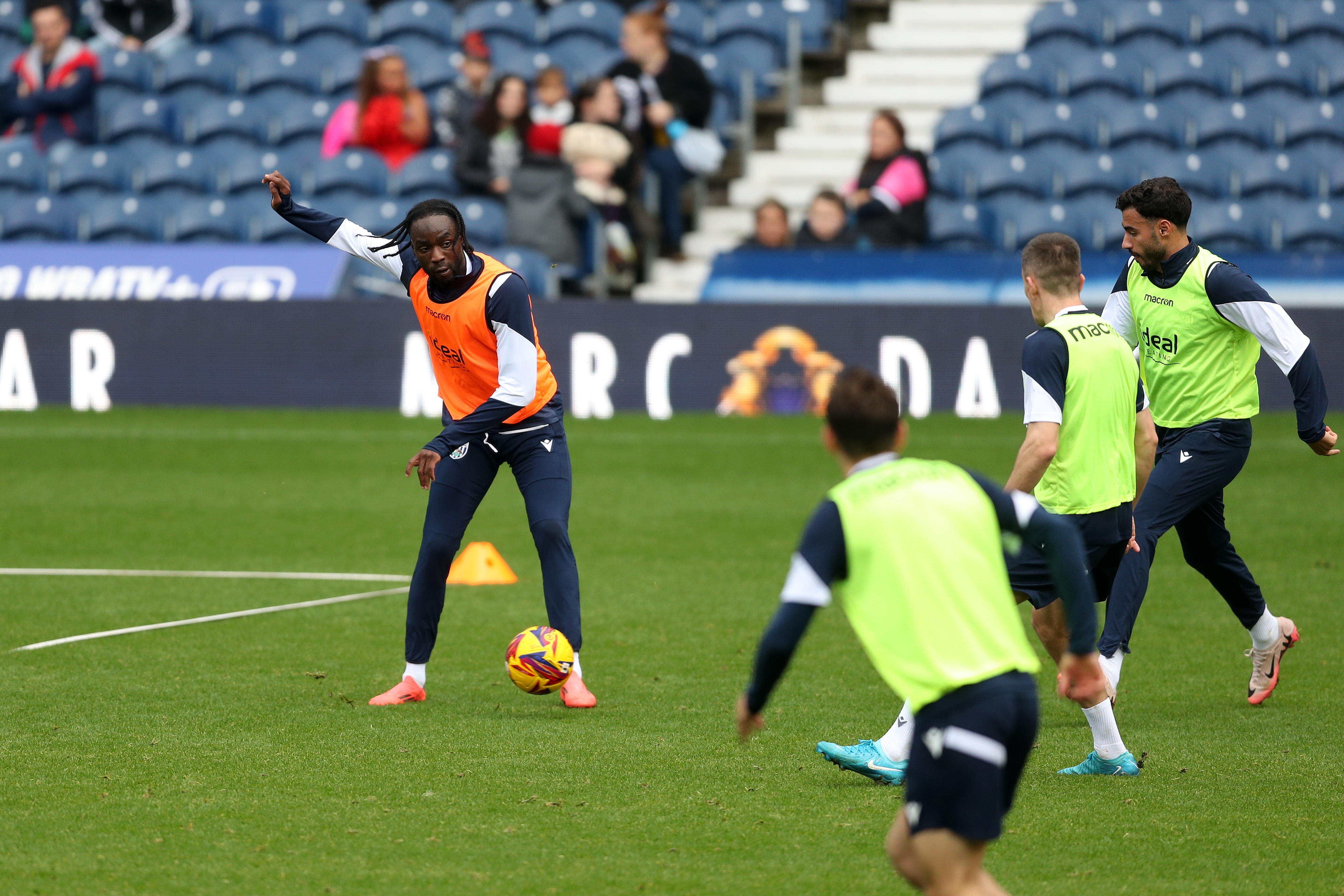 Devante Cole on the ball during a training session at The Hawthorns