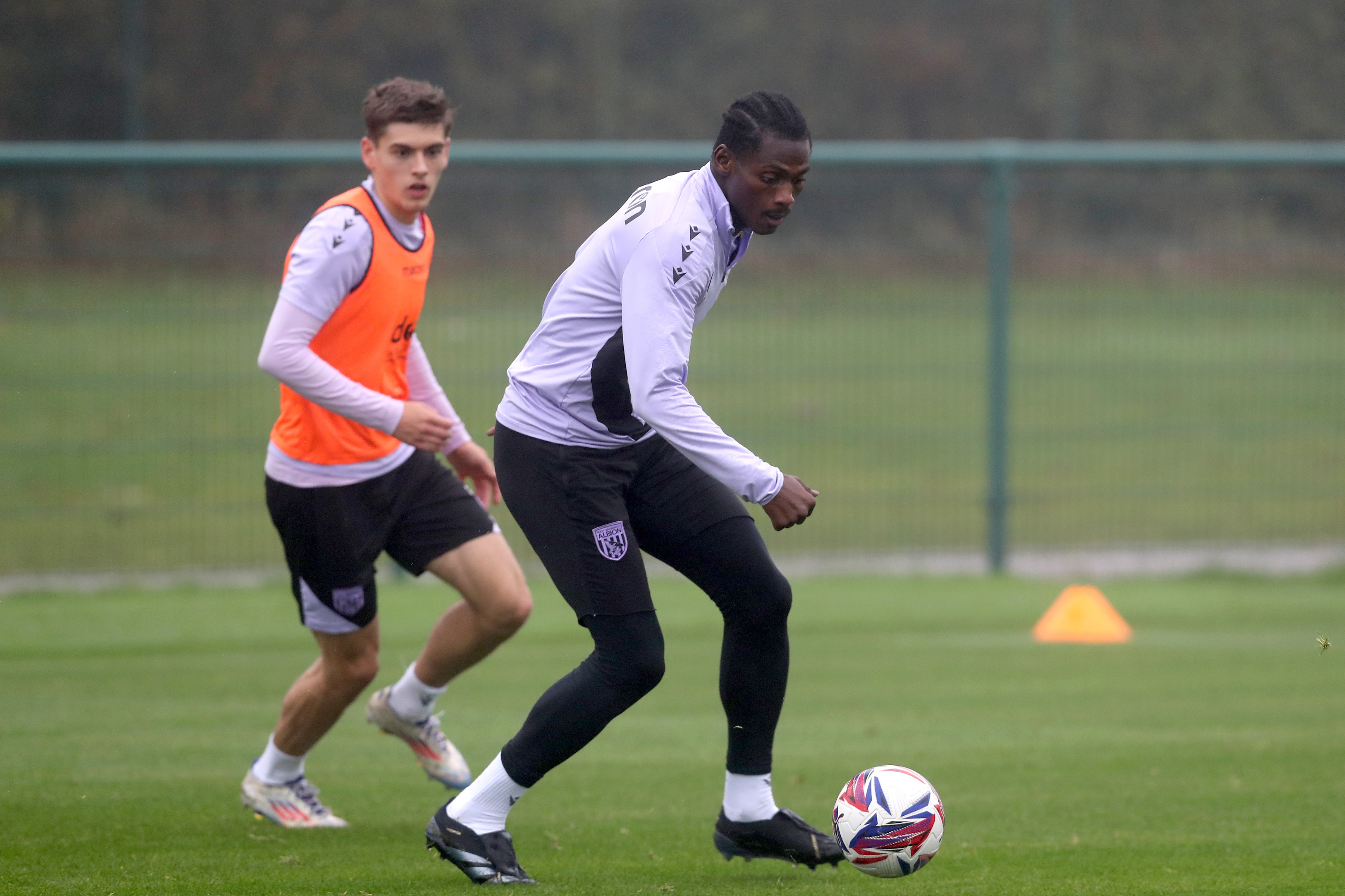 Ousmane Diakité on the ball during a training session 