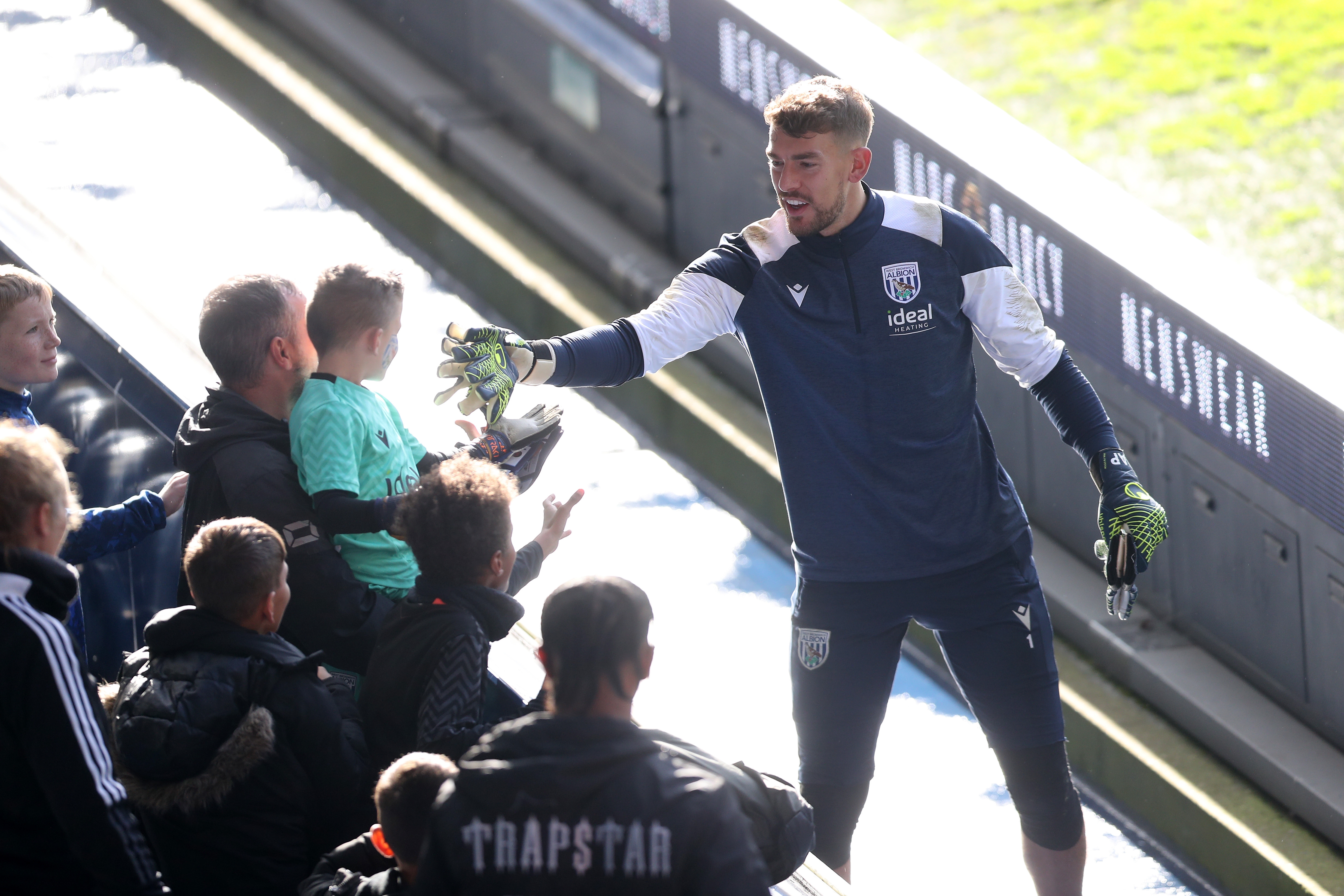 Alex Palmer greets Albion fans at The Hawthorns on open training day