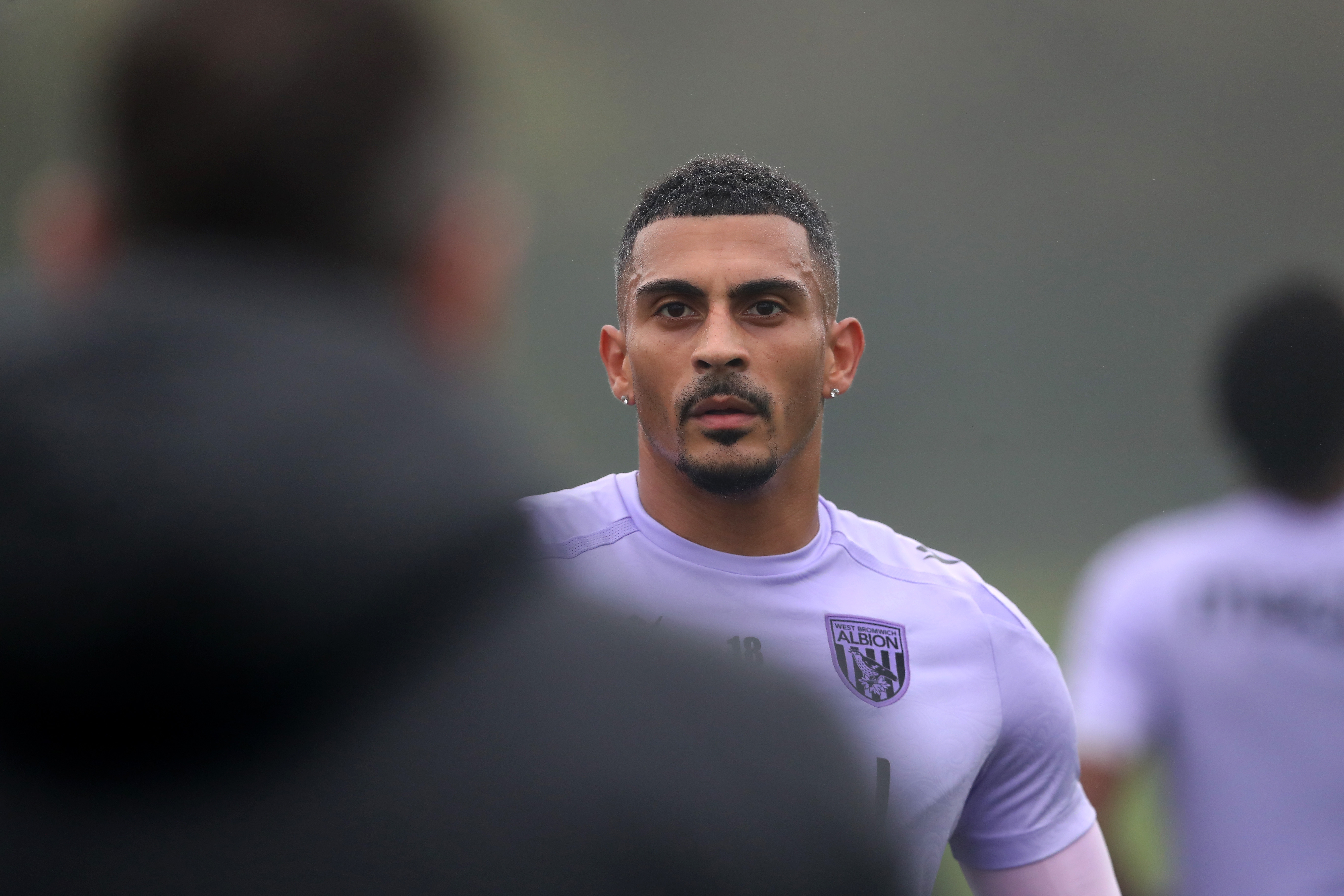 Karlan Grant looking forward during a training session 