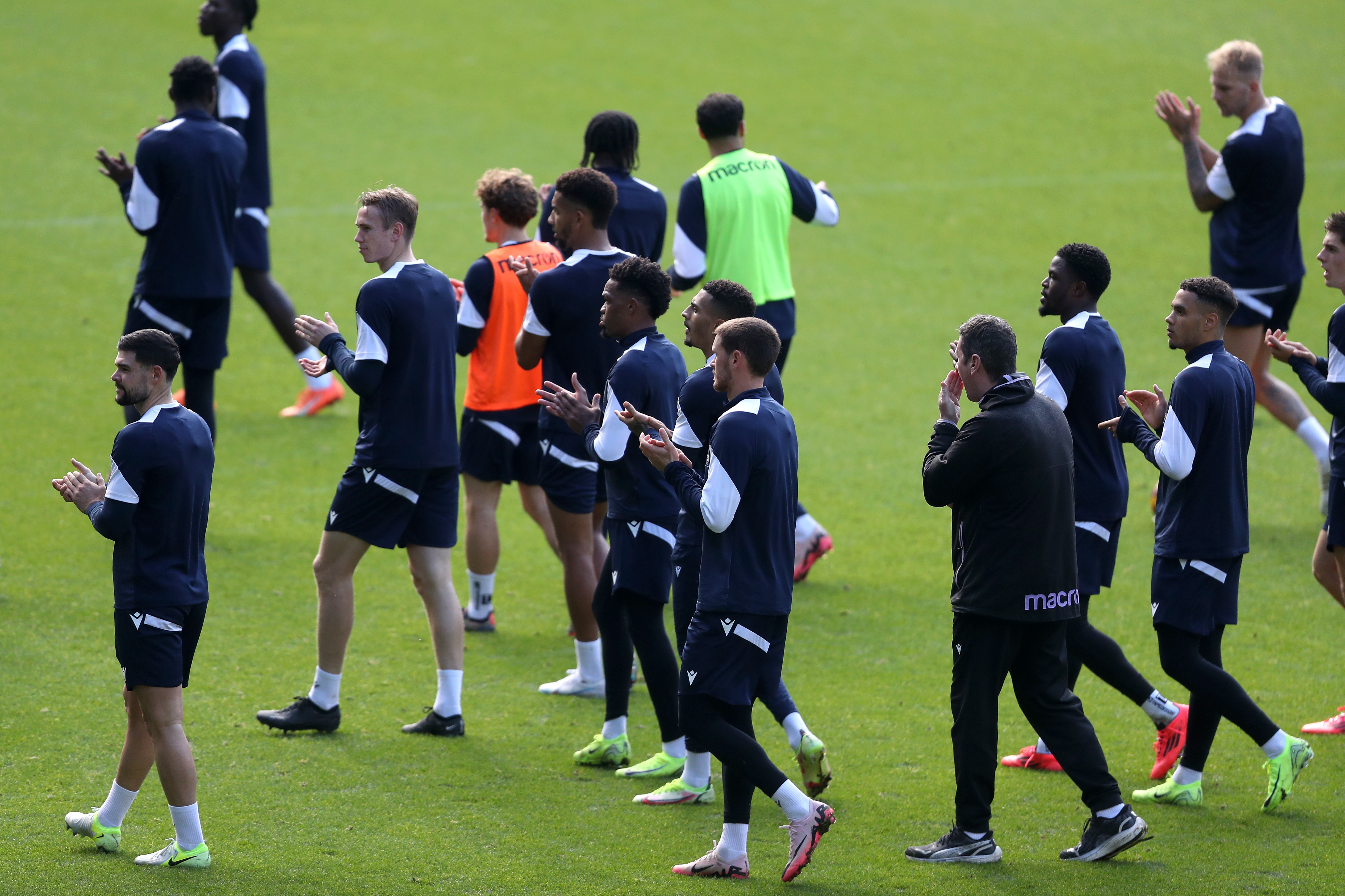 Several Albion players applaud supporters on open training day at The Hawthorns 