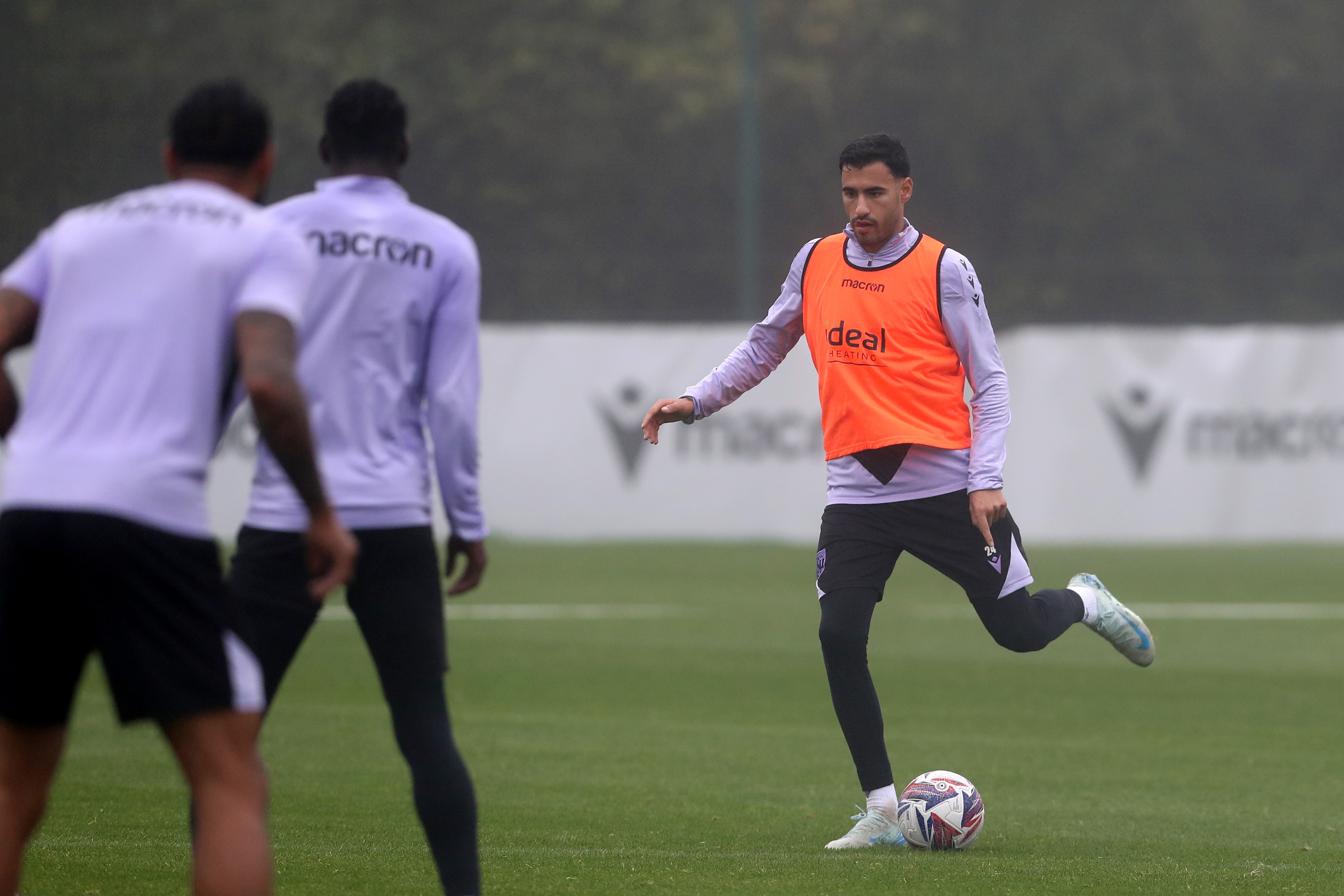 Gianluca Frabotta on the ball during a training session 