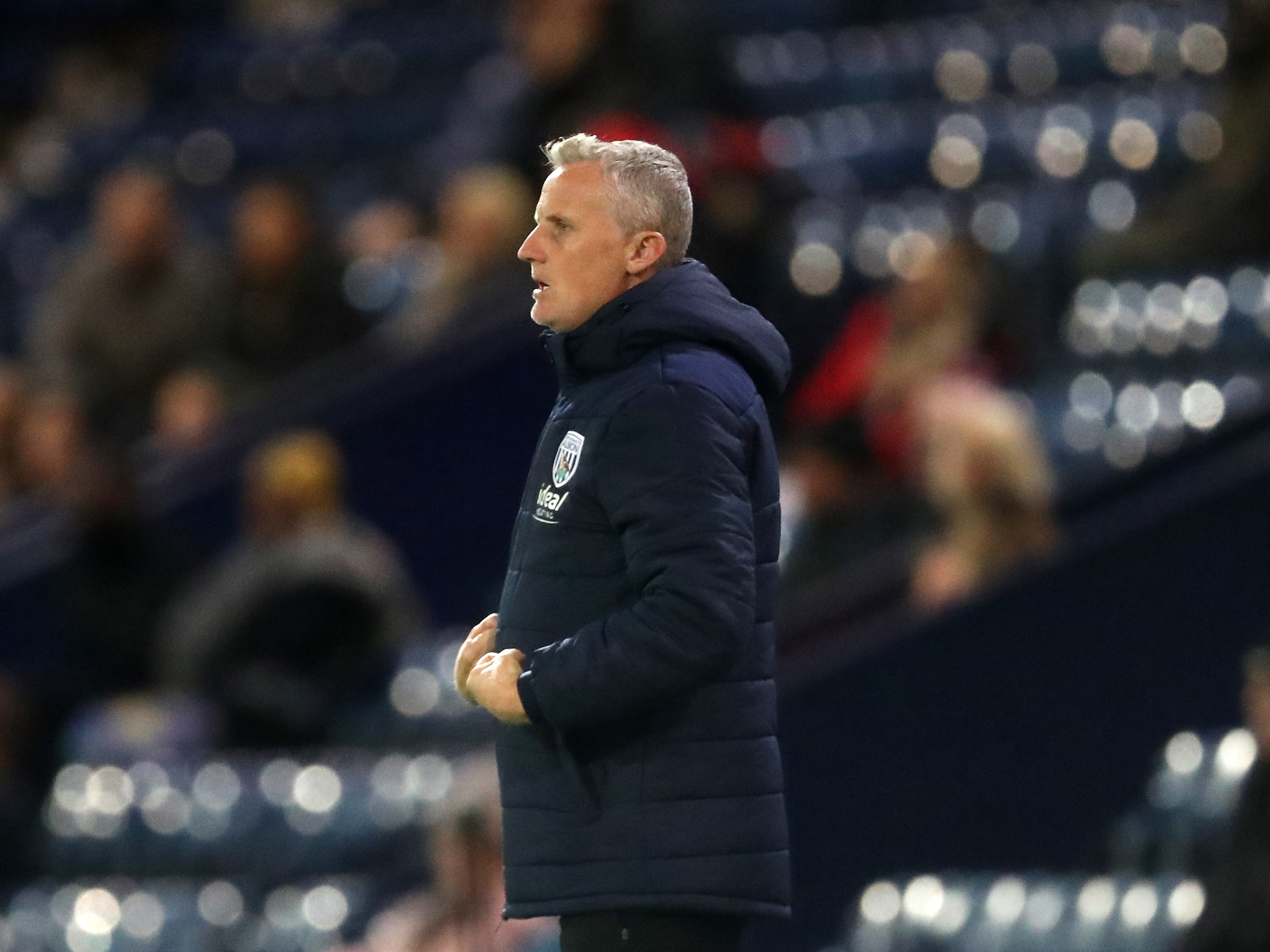 A photo of U21s boss Richard Beale in the Hawthorns dugout