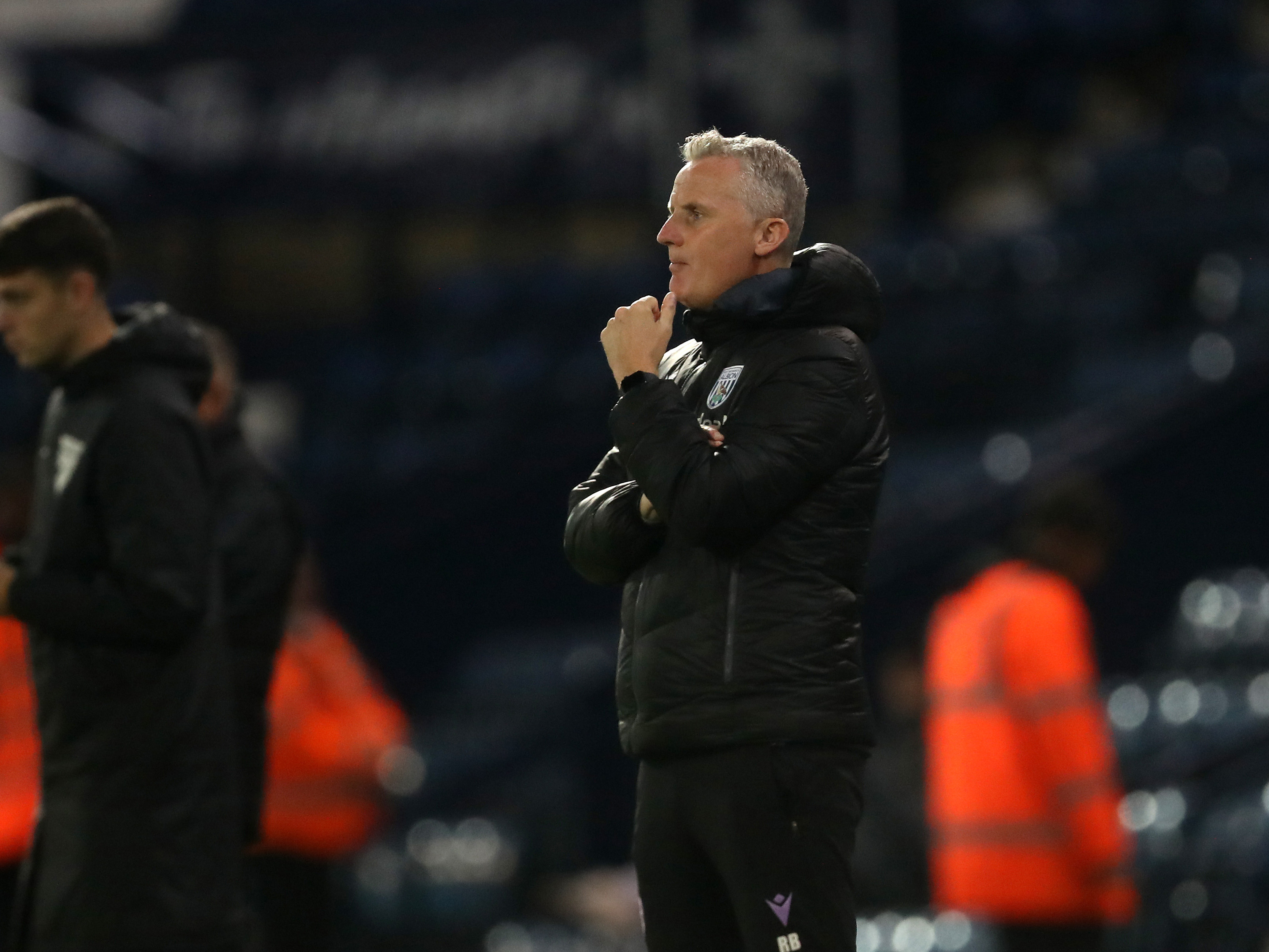 A photo of U21s boss Richard Beale on the touchline at The Hawthorns