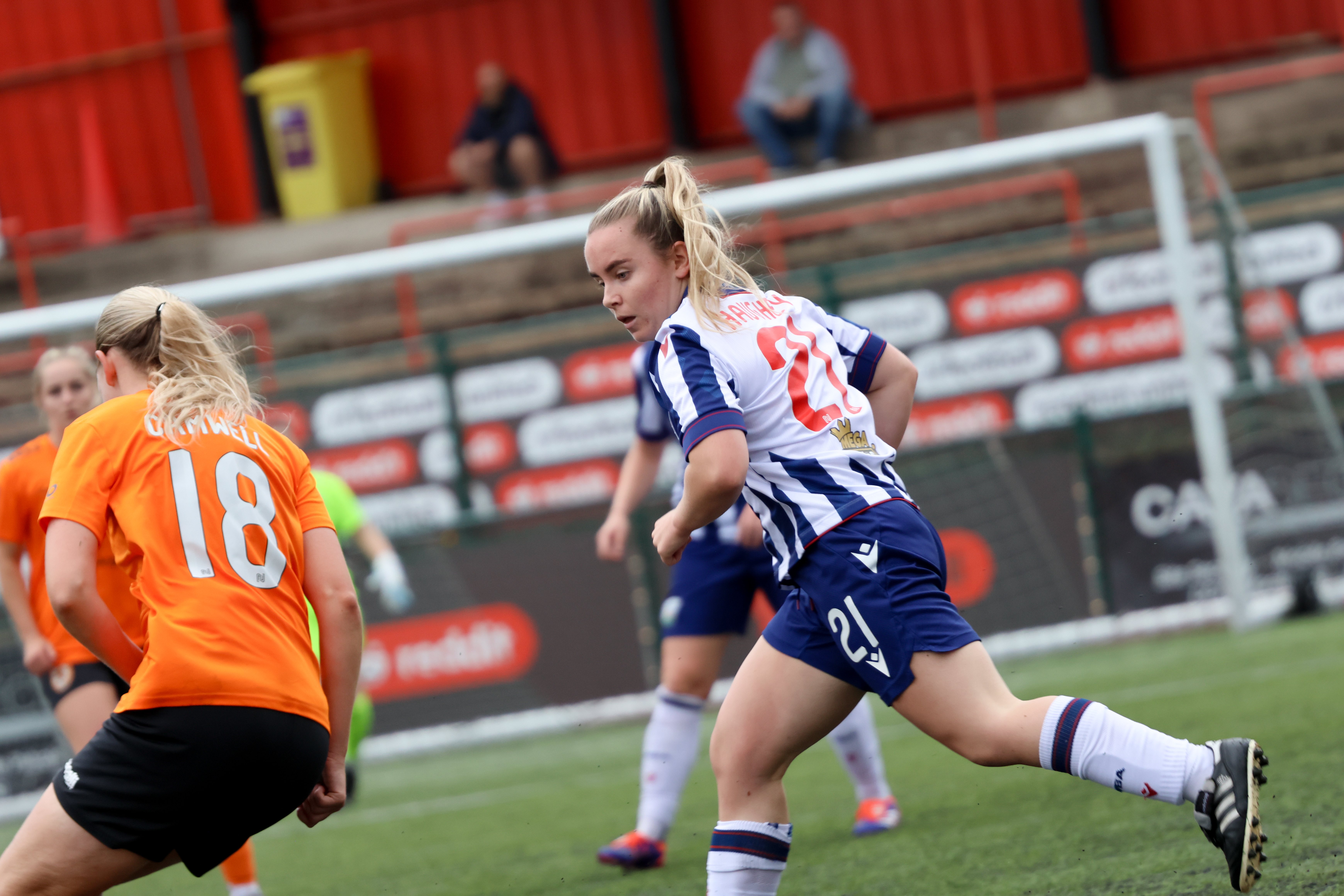 Ella Haughey in action for Albion in the home kit 