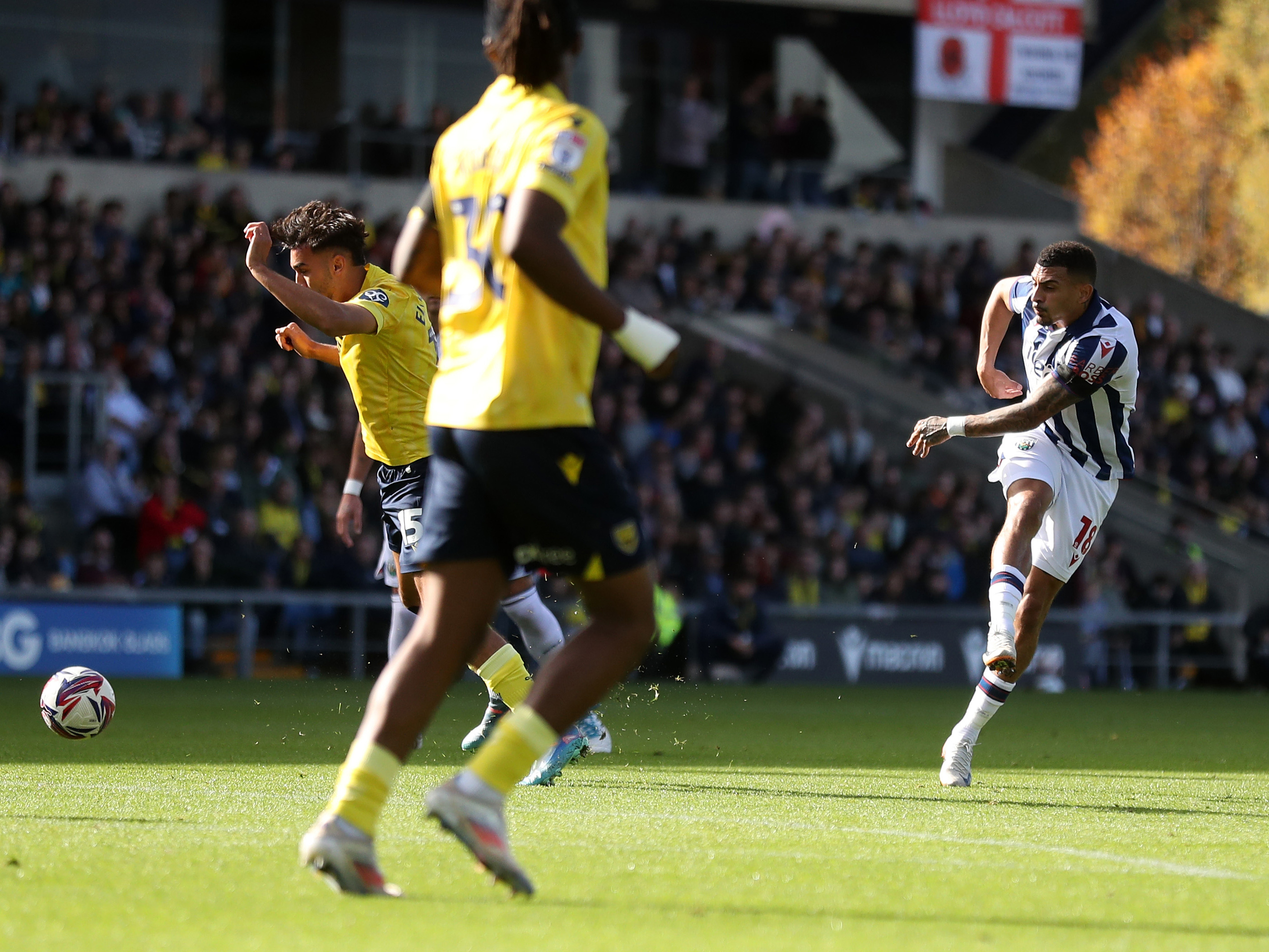 An image of Karlan Grant scoring against Oxford