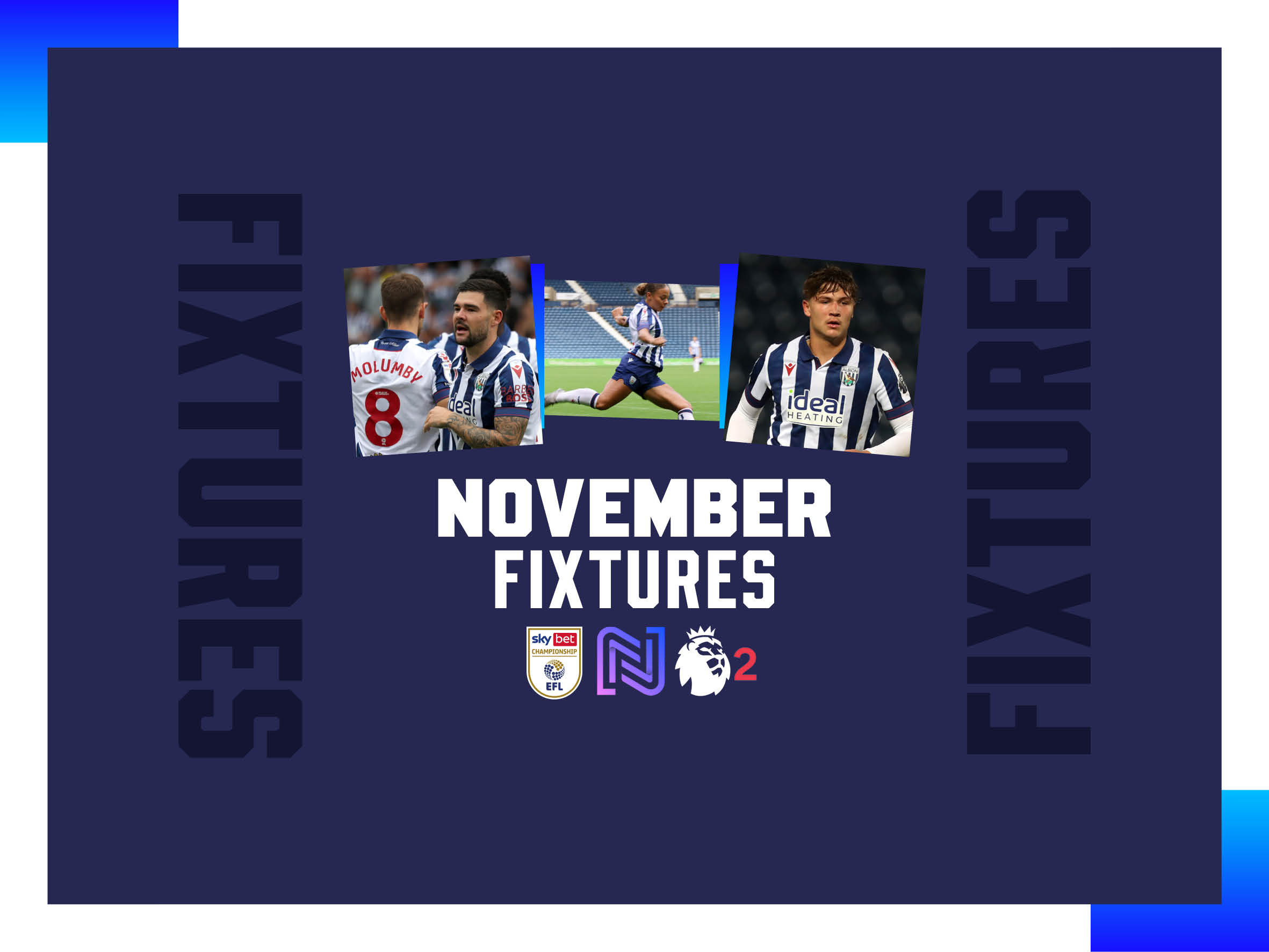 Albion's November fixtures graphic for the website 