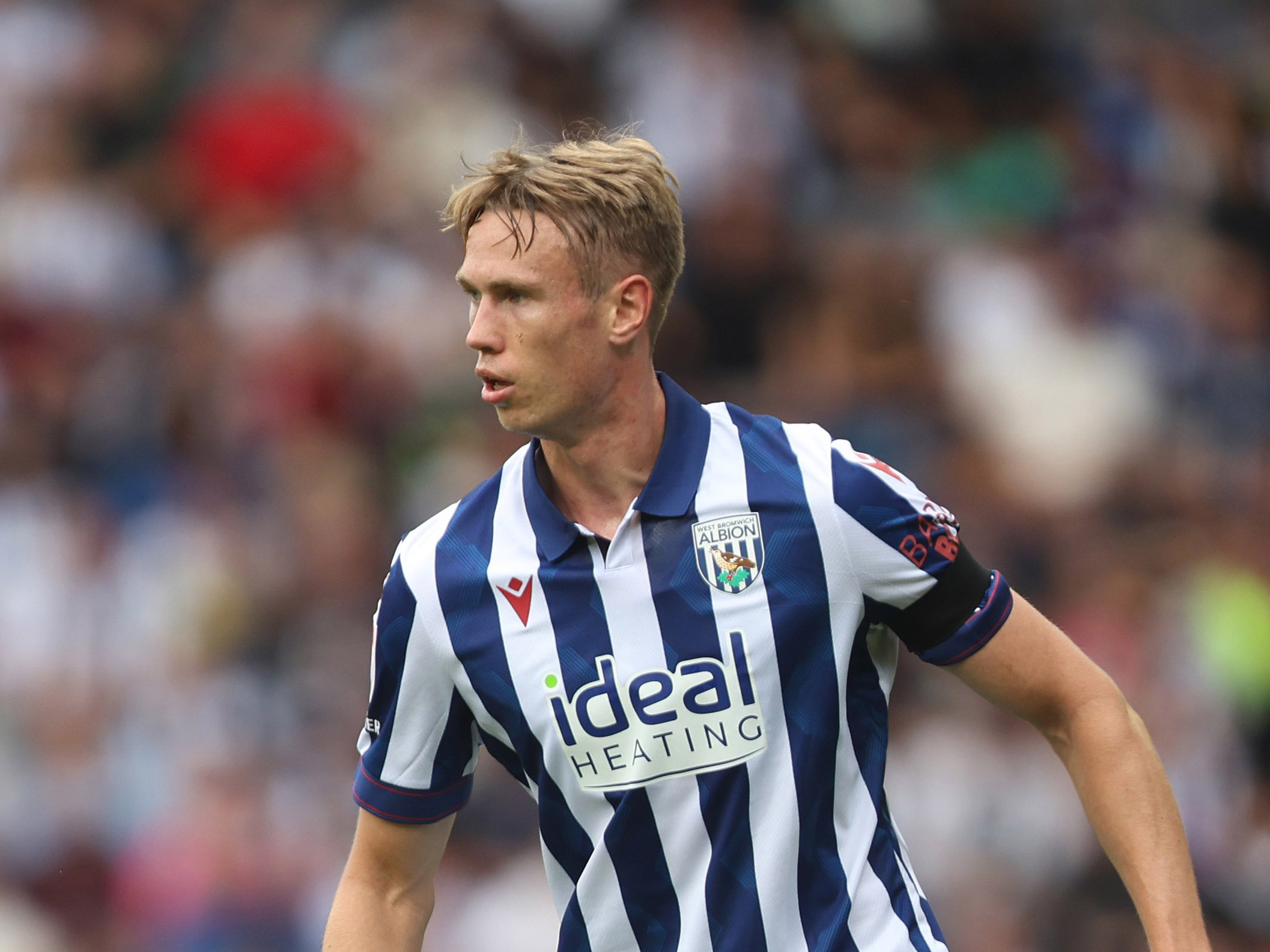 Torbjørn Heggem in action for Albion wearing the home kit 