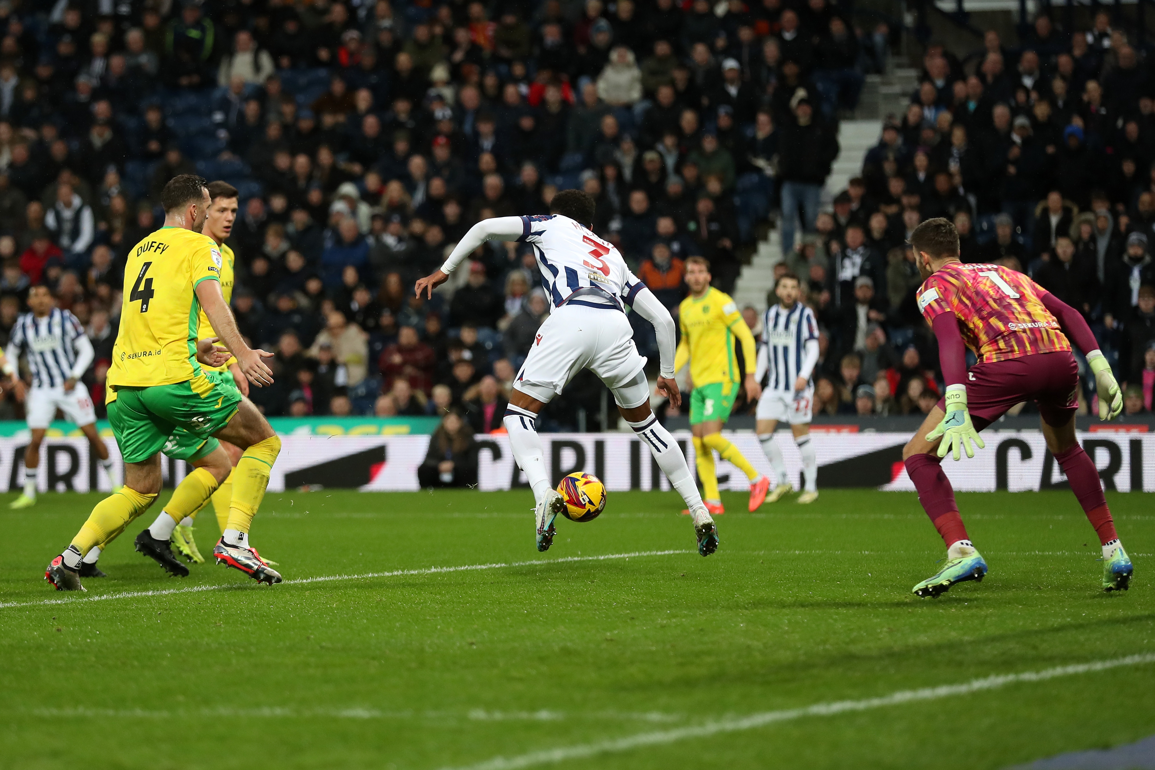 Mason Holgate scores against Norwich City 