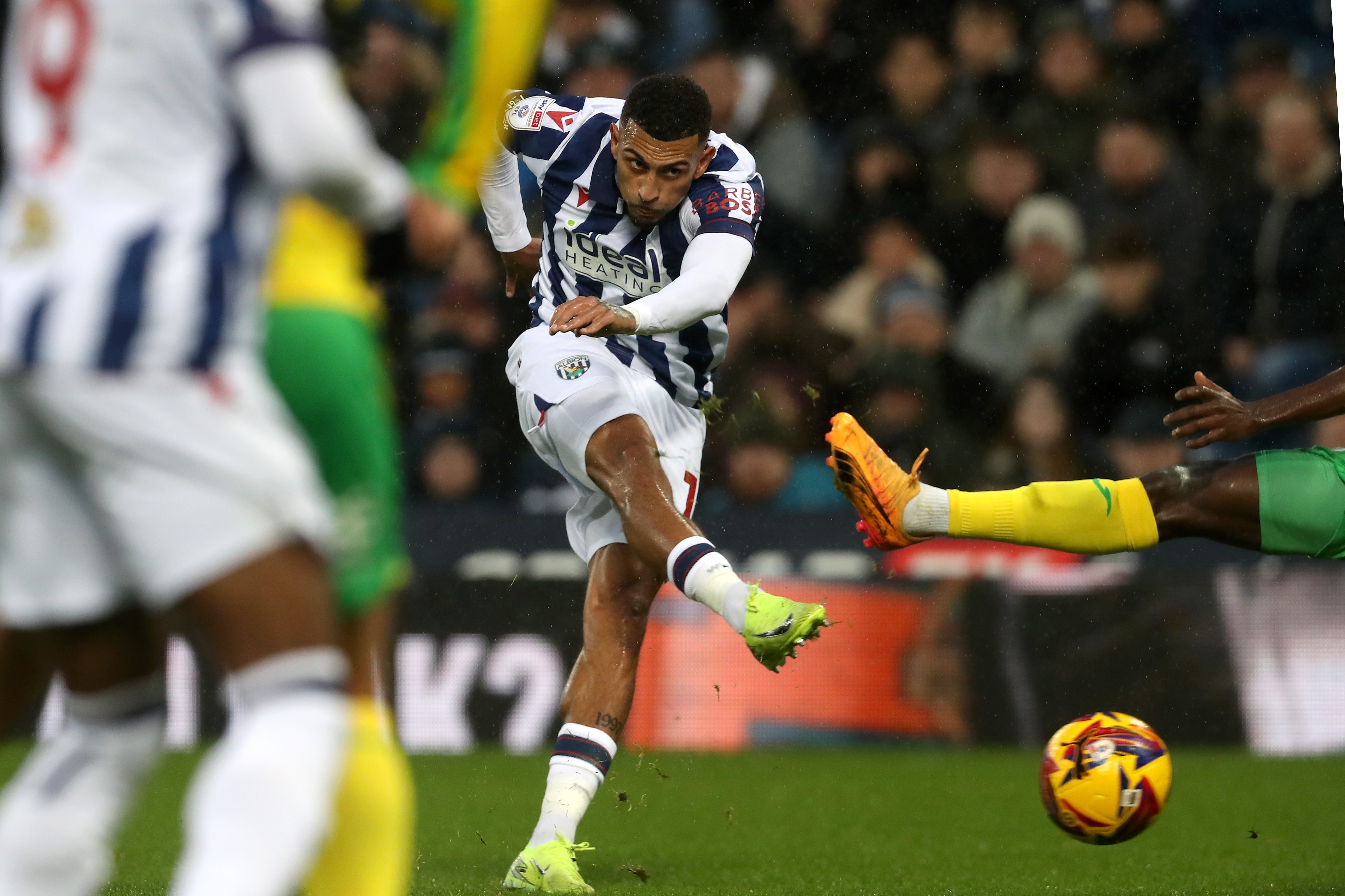 Karlan Grant shooting against Norwich City 