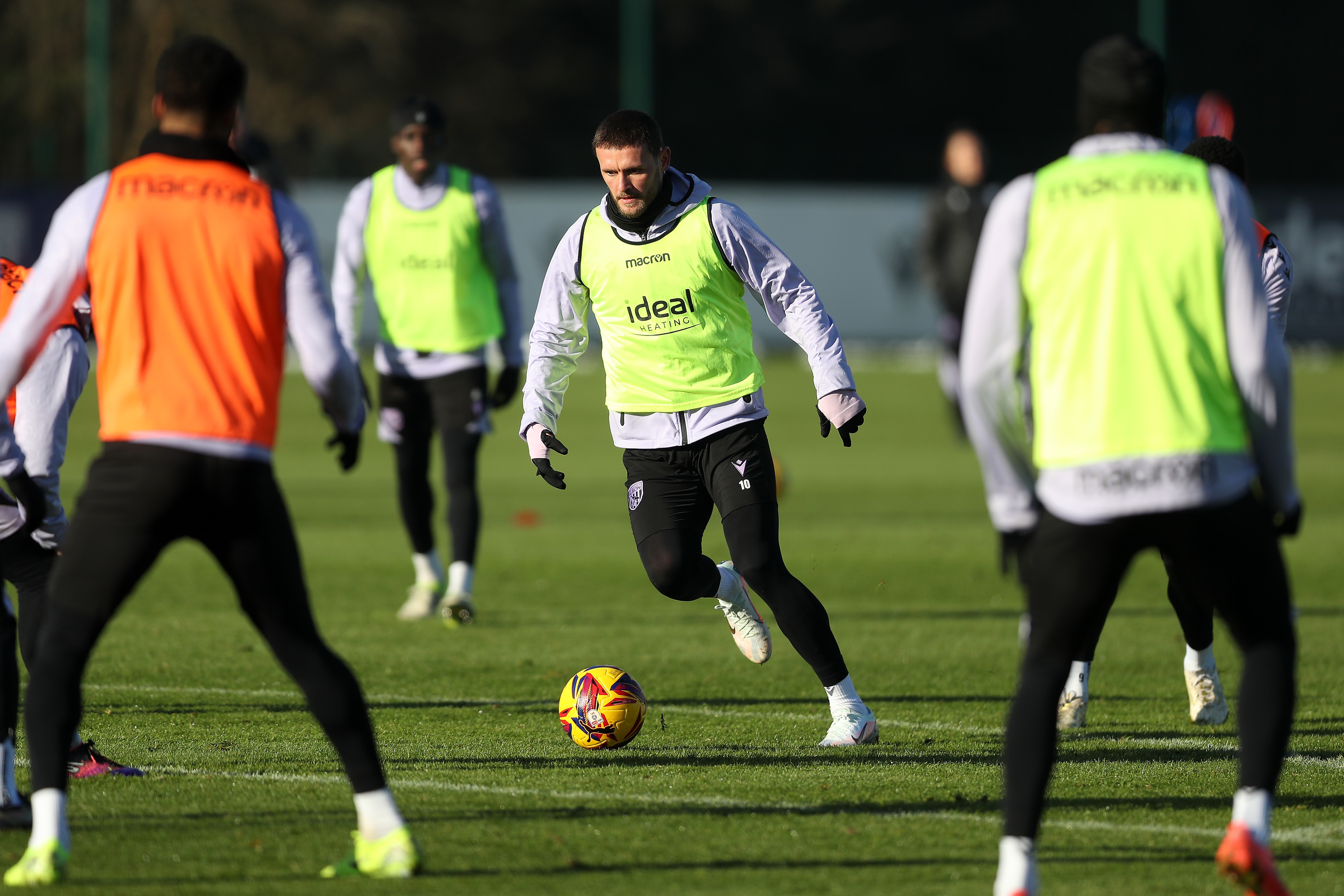 John Swift on the ball during a training session 