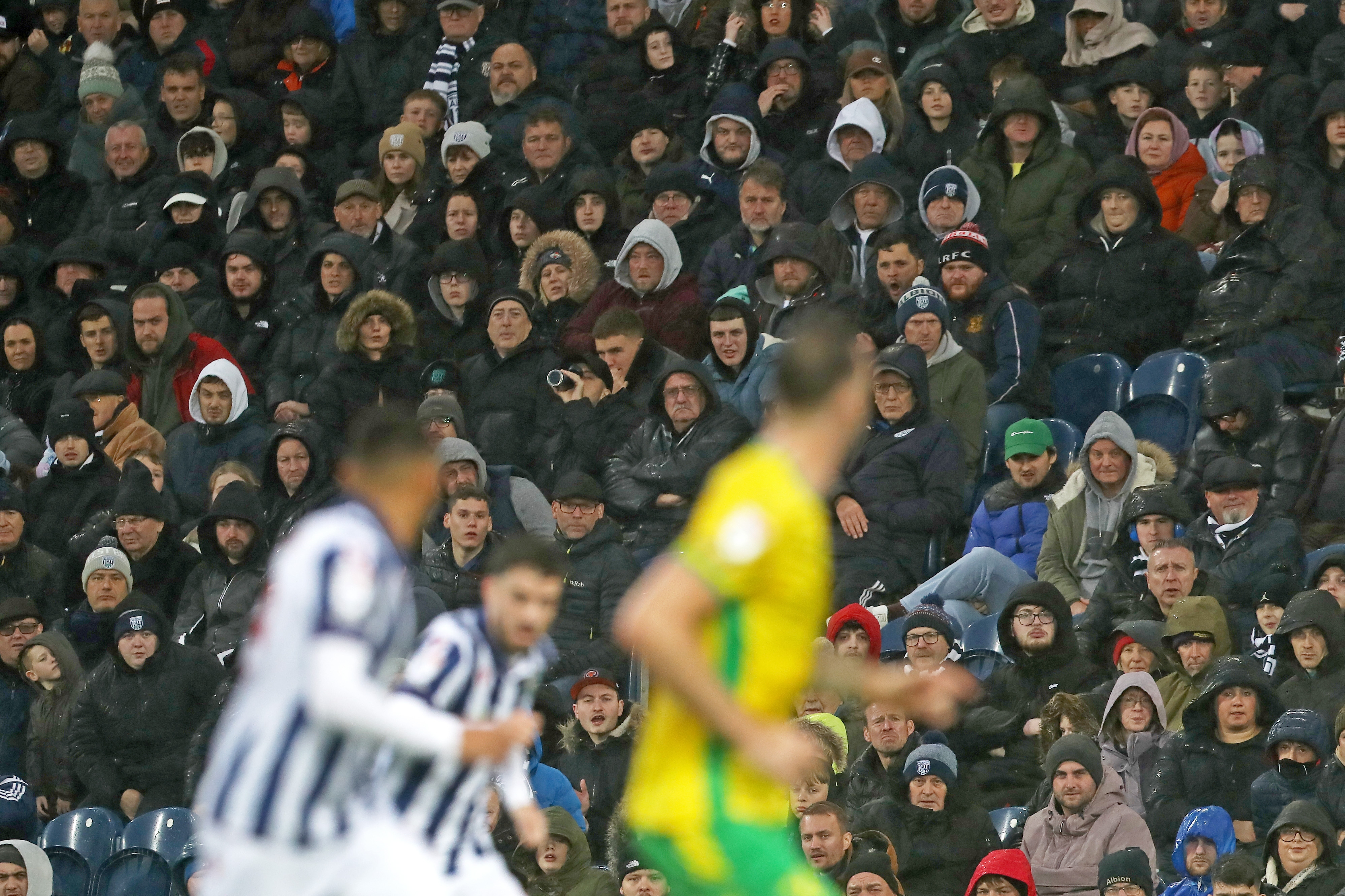 A general view of Albion fans watching the Norwich game at The Hawthorns 