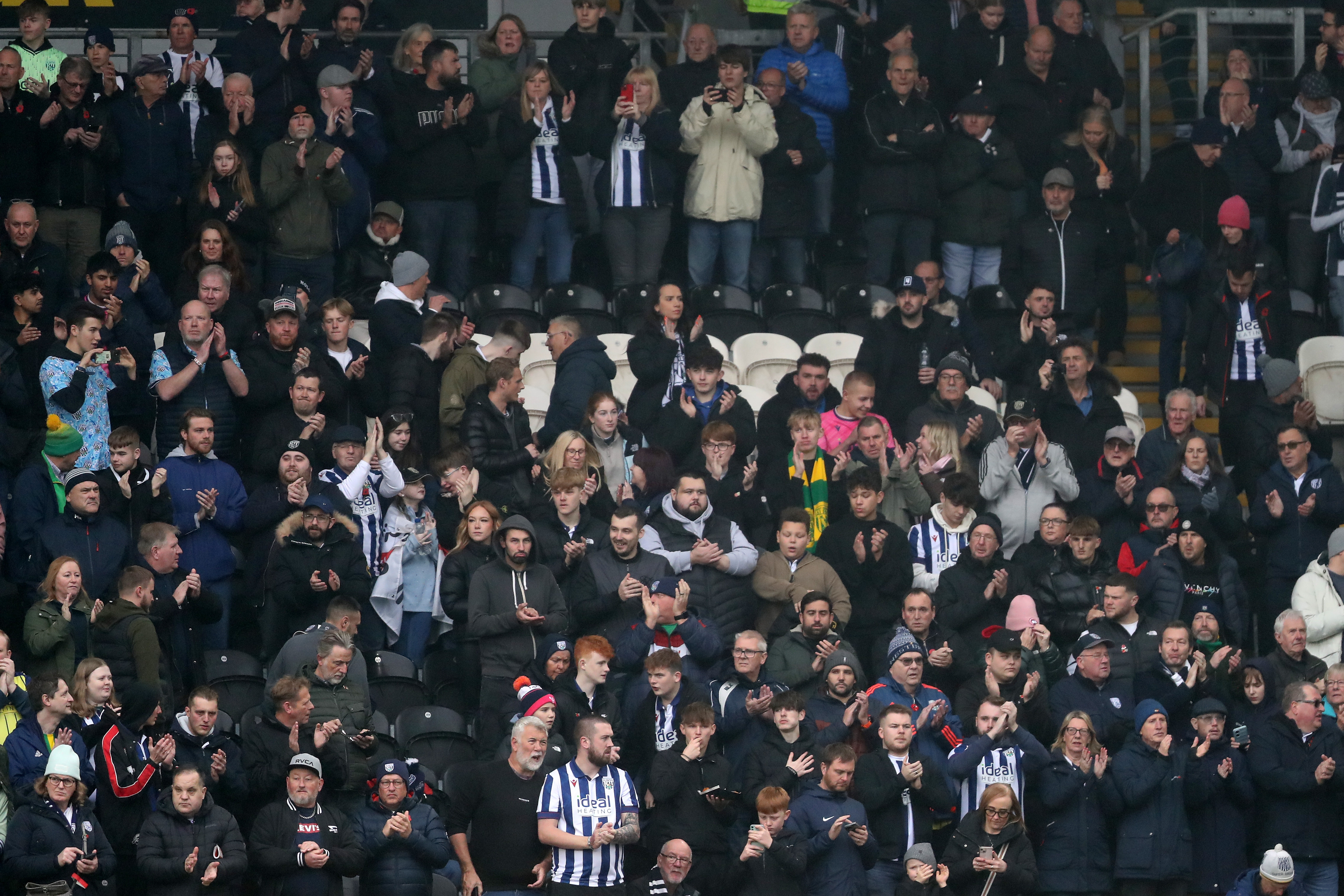 A general view of lots of Albion fans at Hull