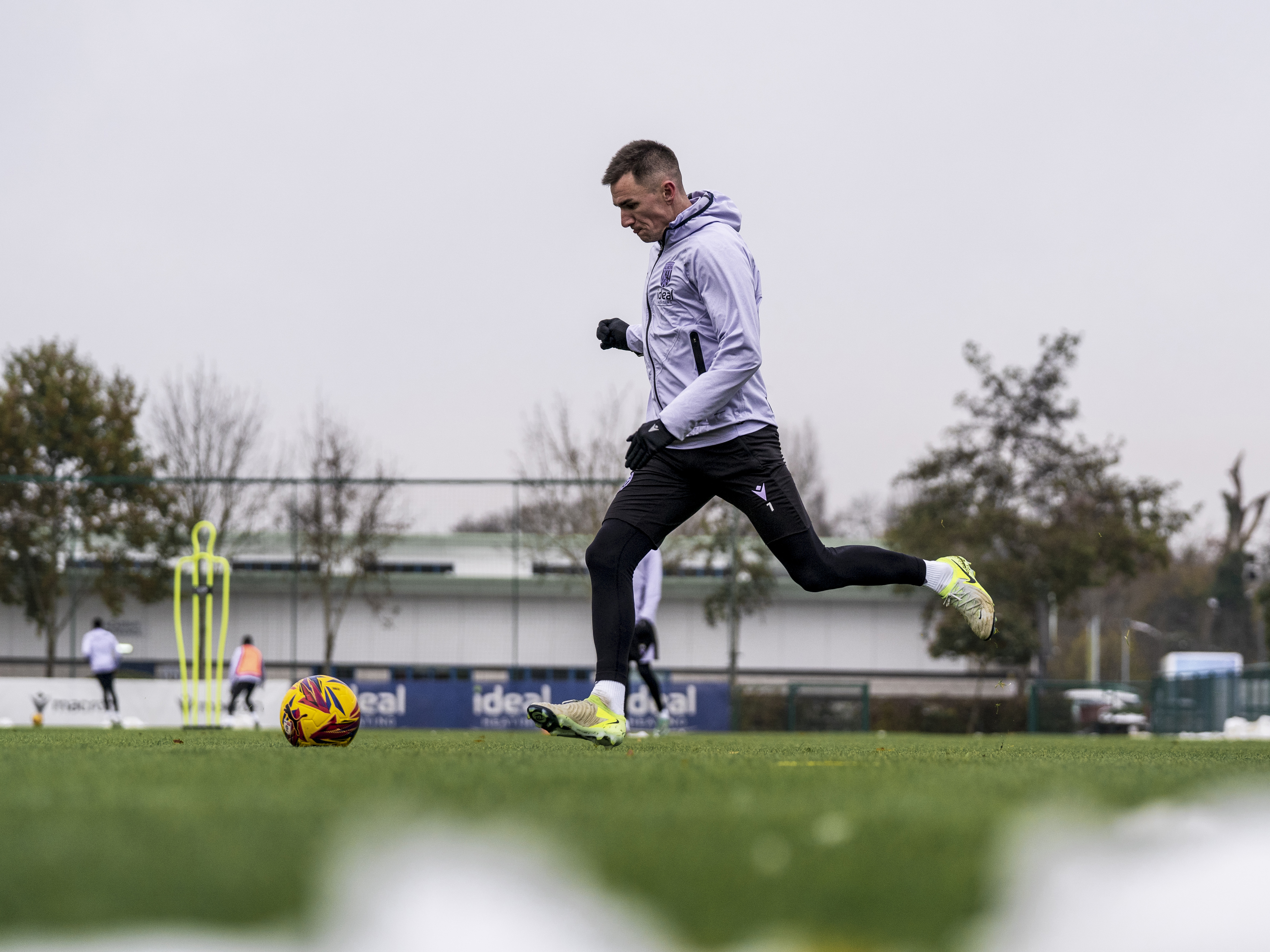 Jed Wallace on the ball during a training session