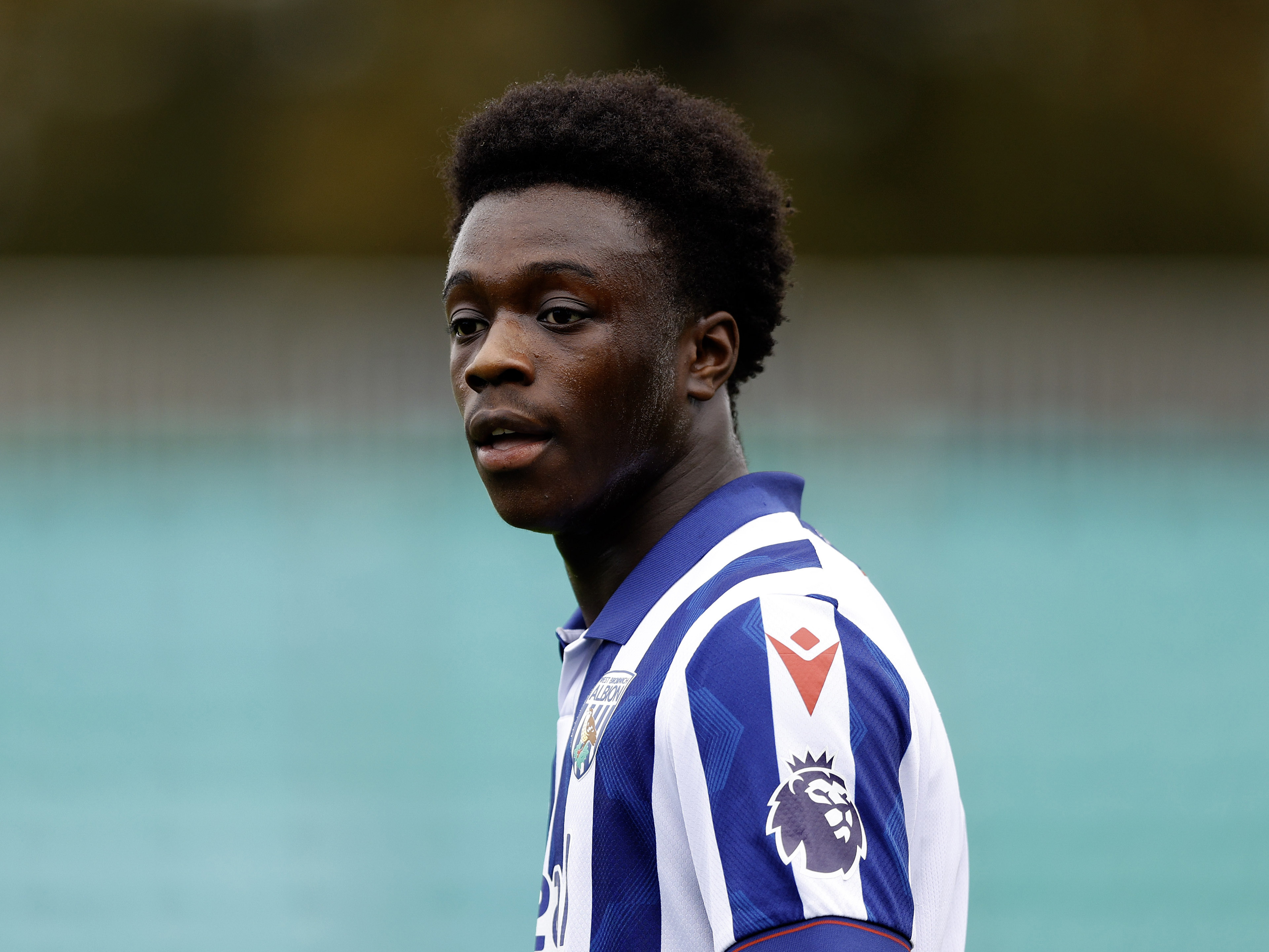 Dauda Iddrisa in action for Albion's PL2 team wearing the home shirt 