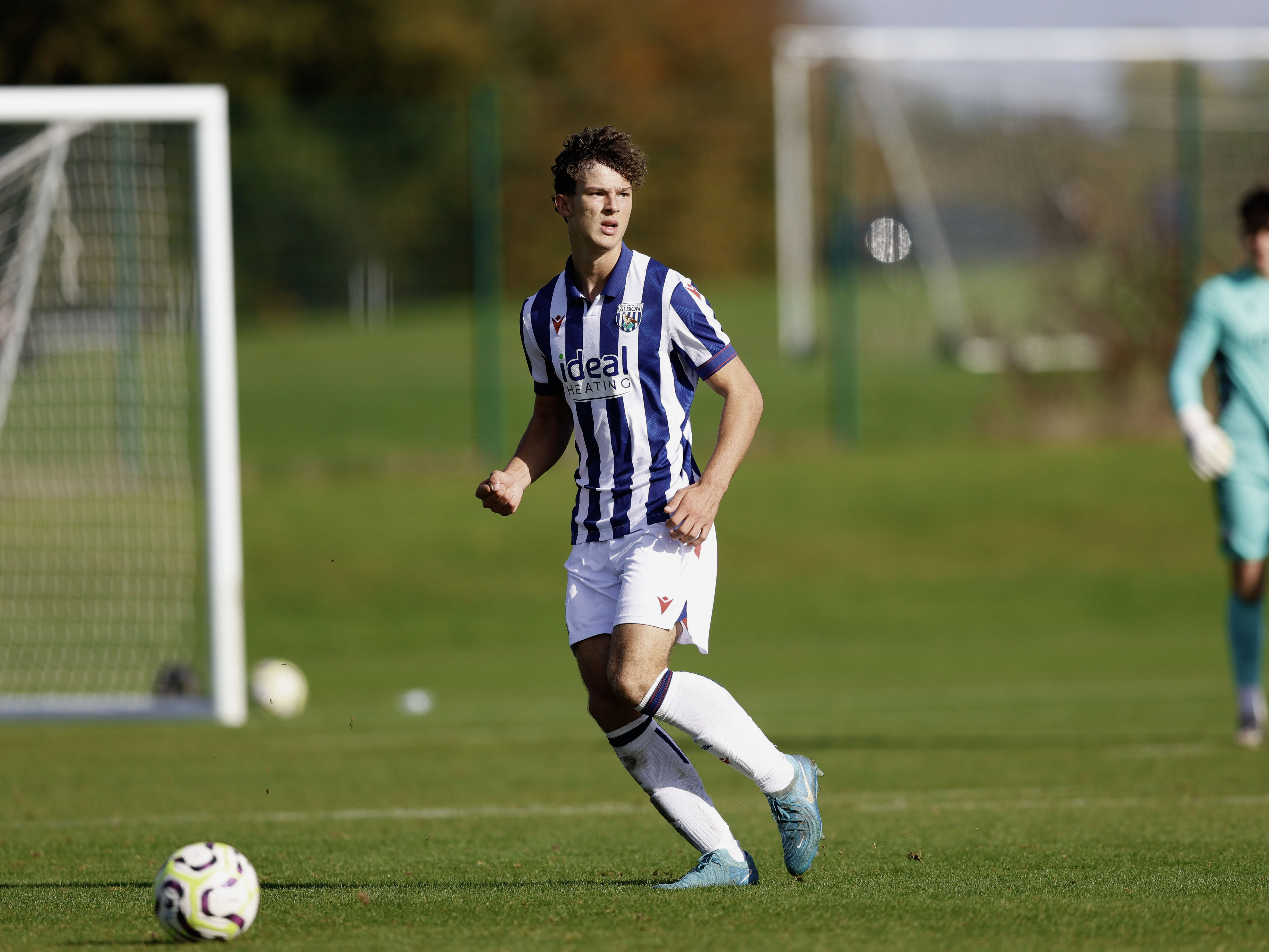 A photo of Albion U18s defender Noah Dupont in the 2024/25 home kit