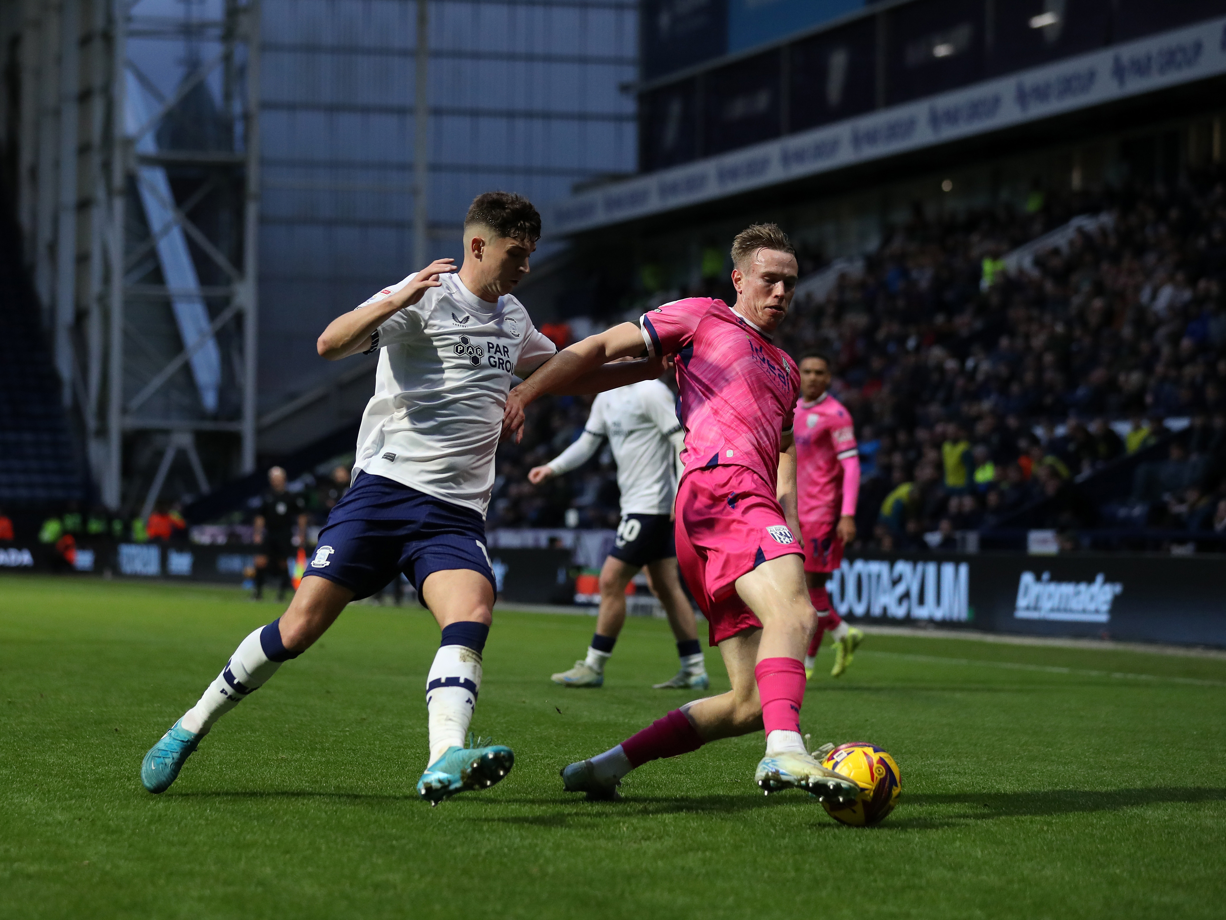 An image of Torbjorn Heggem on the ball at Preston