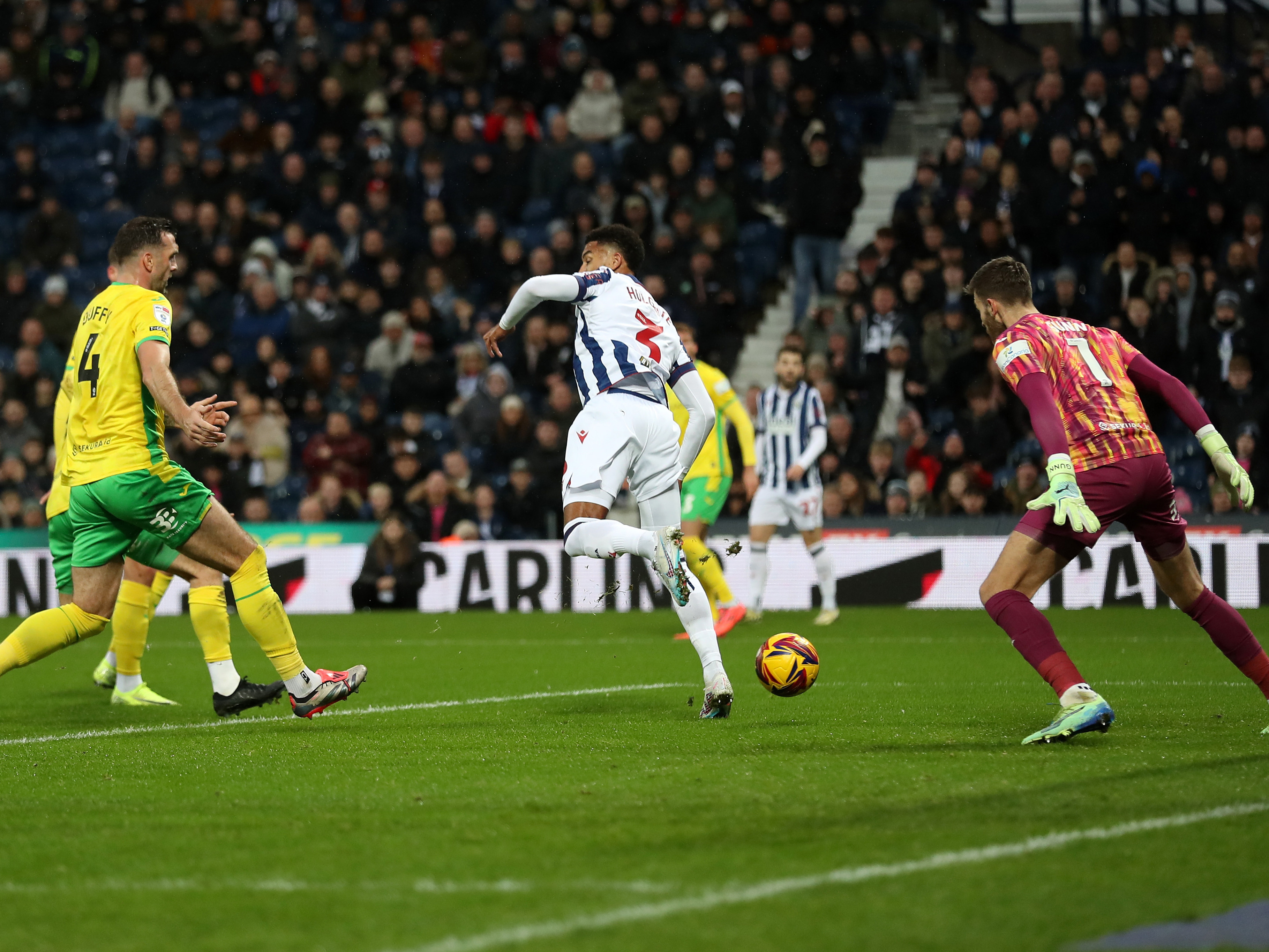 An image of Mason Holgate scoring against Norwich