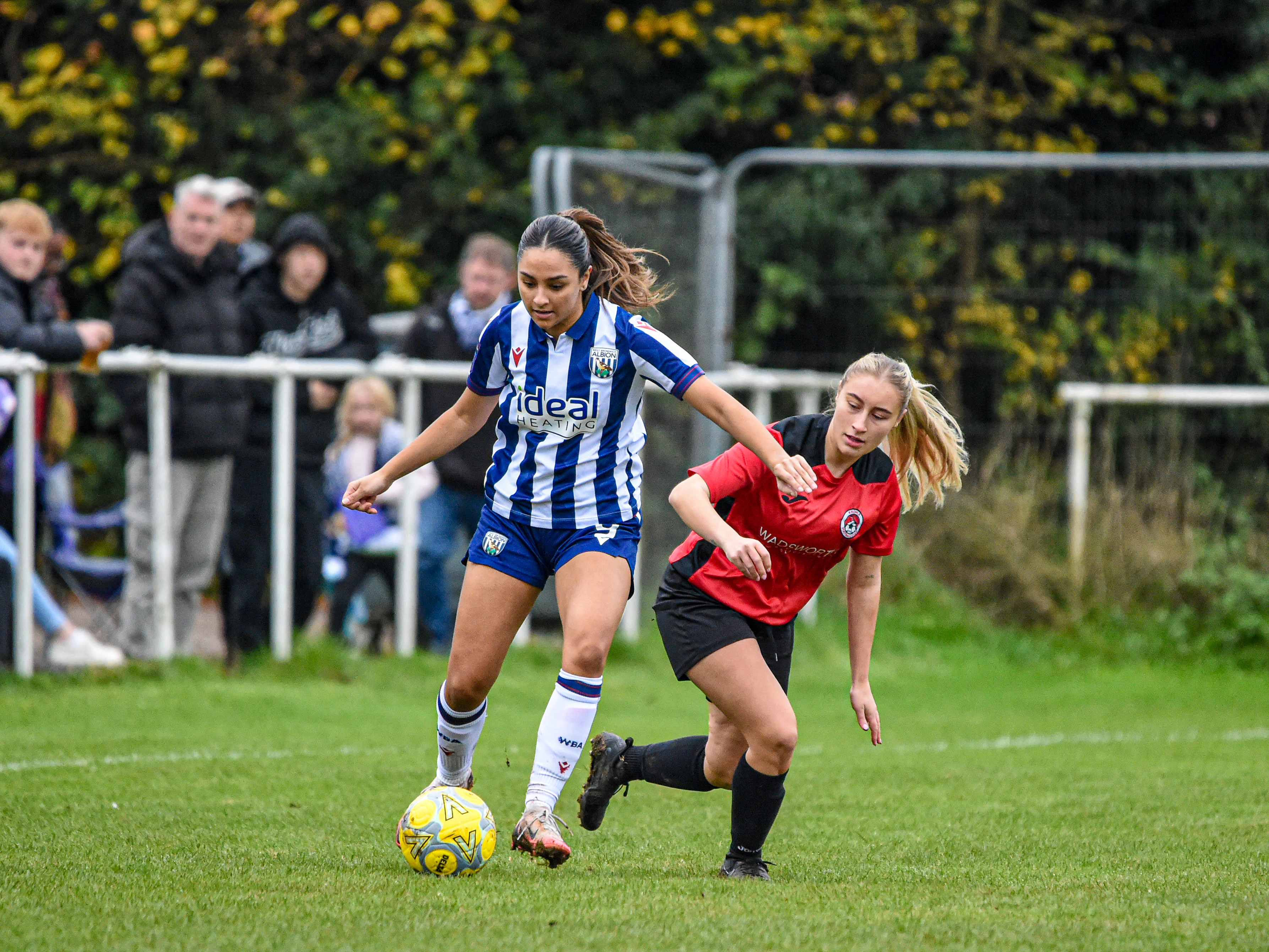 Maz Mahmood in action against Knowle Ladies in the home kit in an FA Cup game