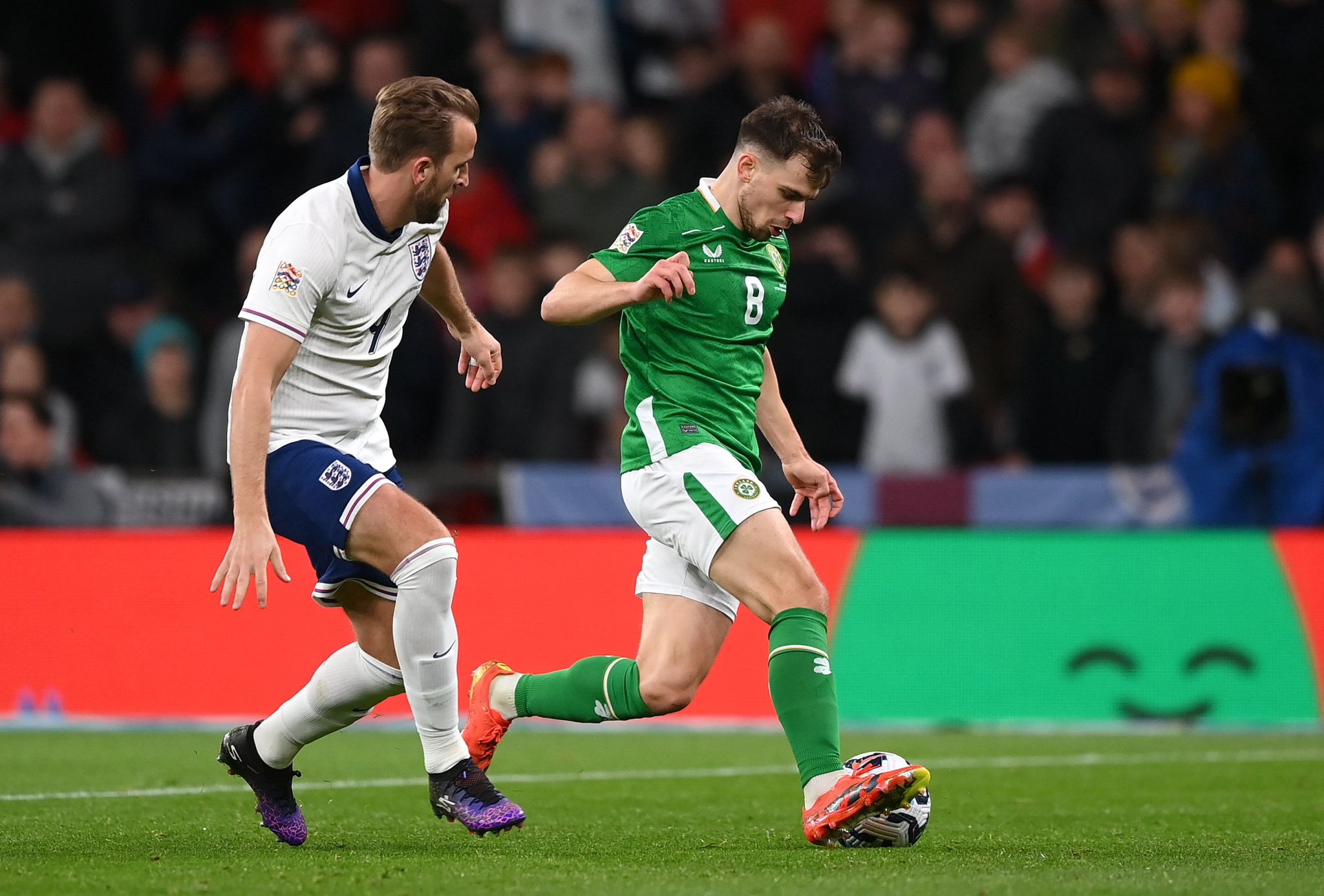 Jayson Molumby in action against England for the Republic of Ireland.