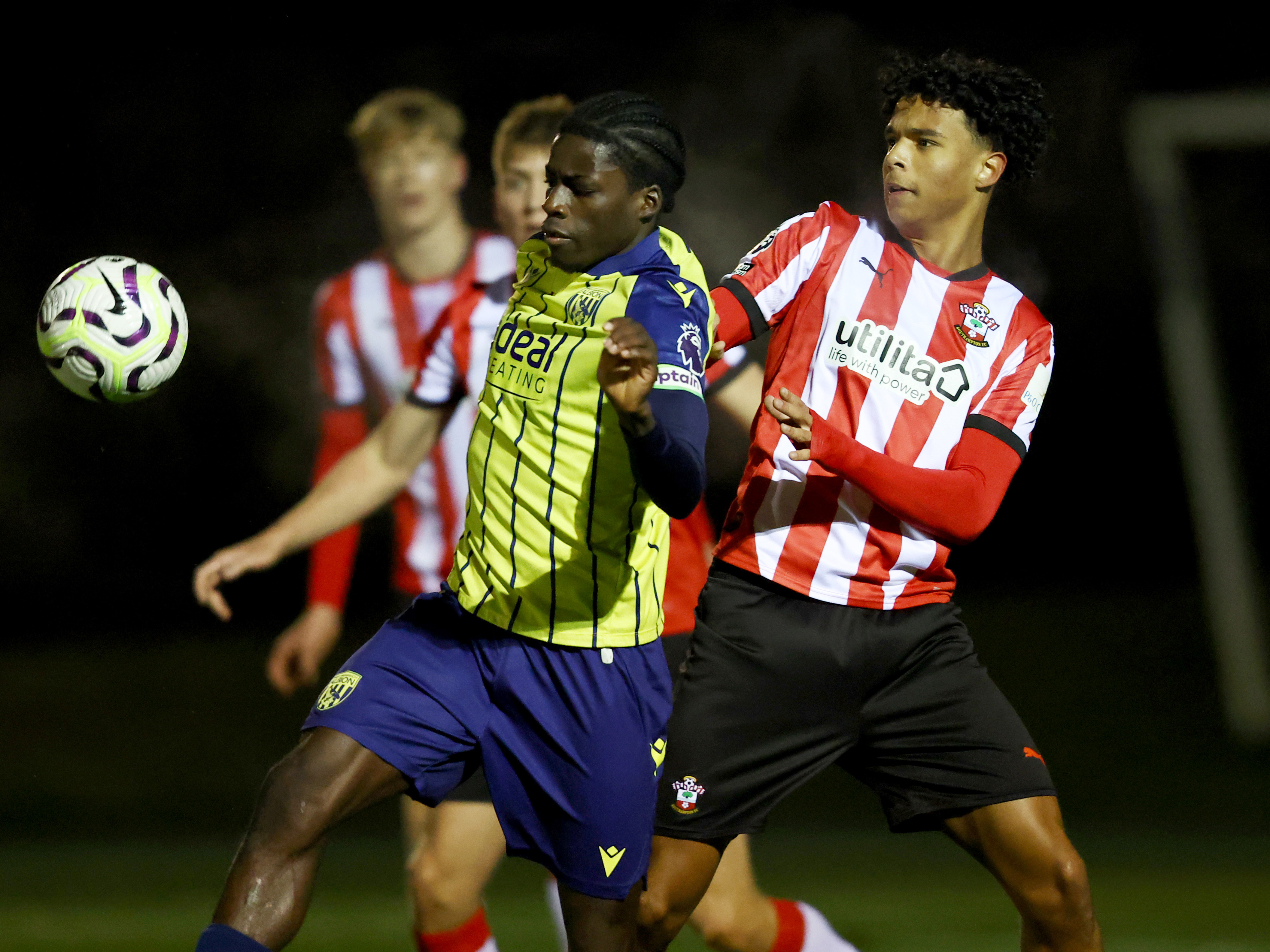 A photo of Albion U21 defender Mo Diomande in the 2024/25 yellow away kit