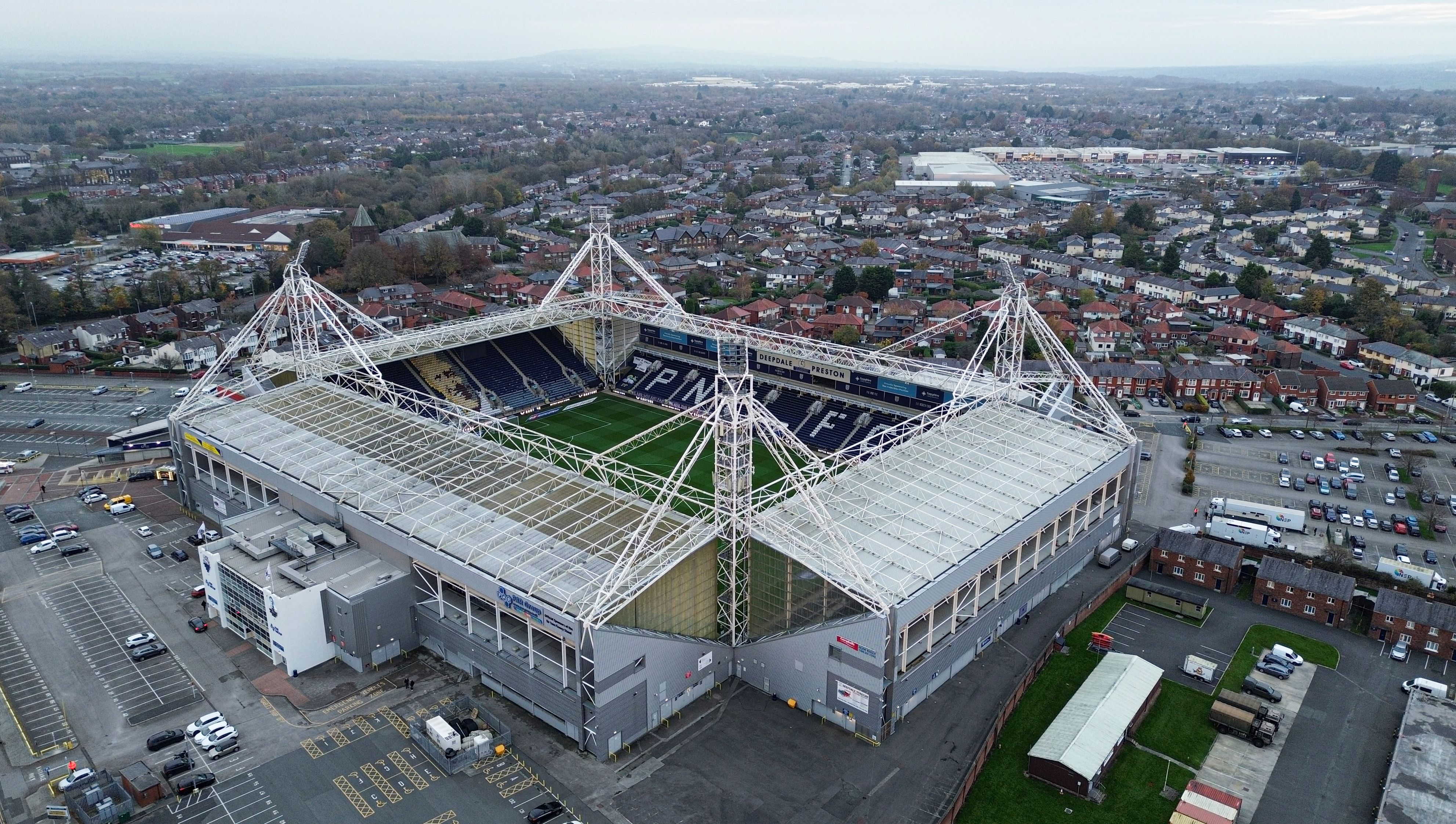 A shot of Deepdale from above 