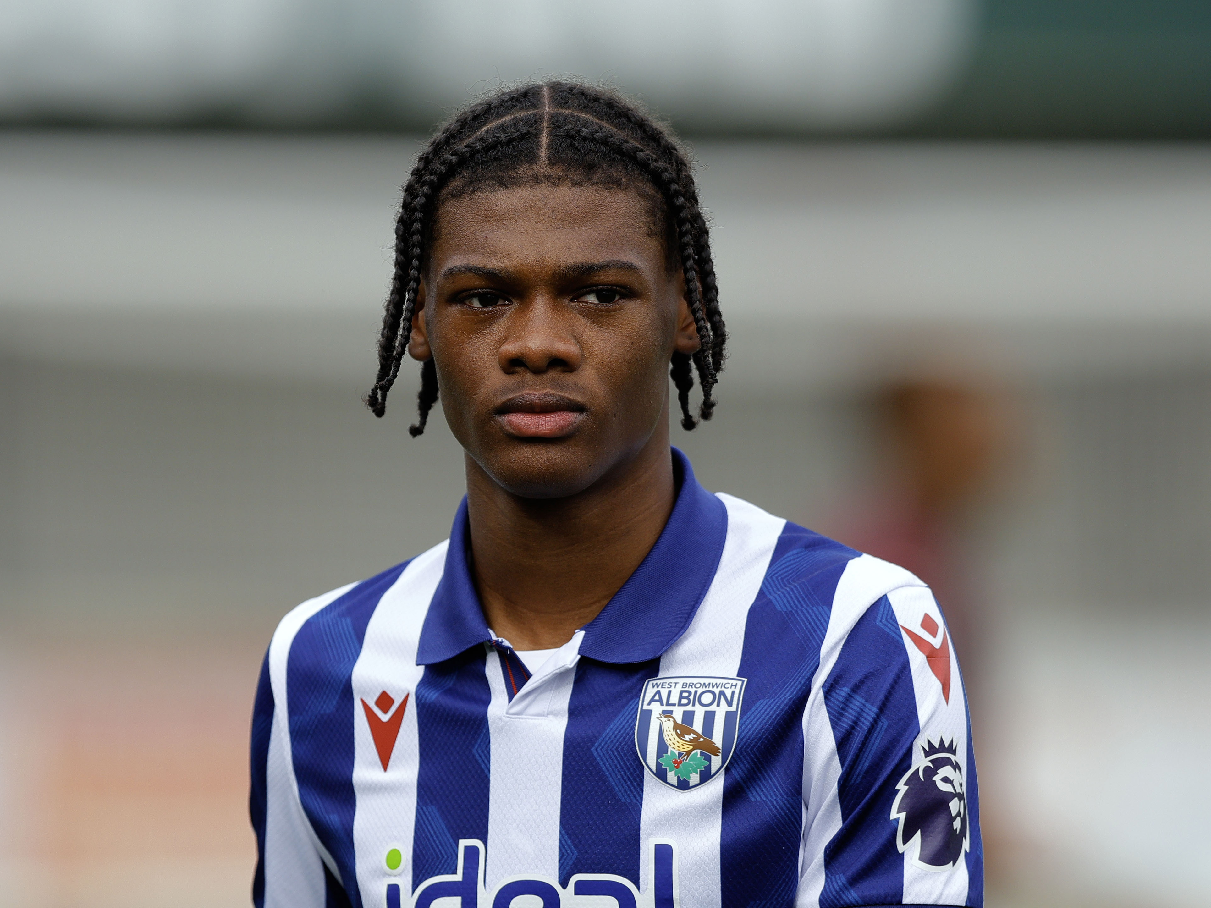 A photo of Albion u21s striker Adriel Walker in the 2024/25 home kit