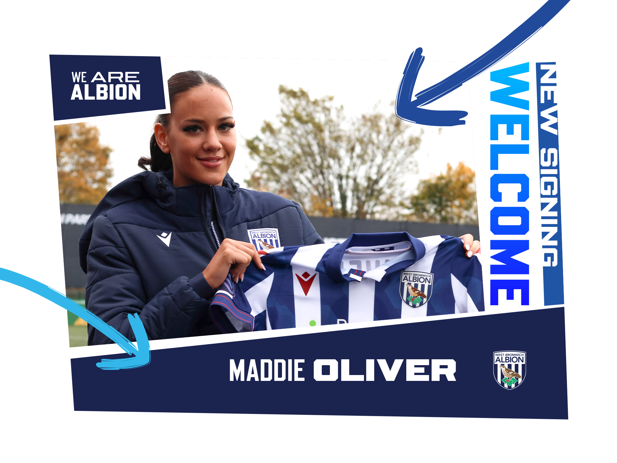 Maddie Oliver signs for Albion Women.