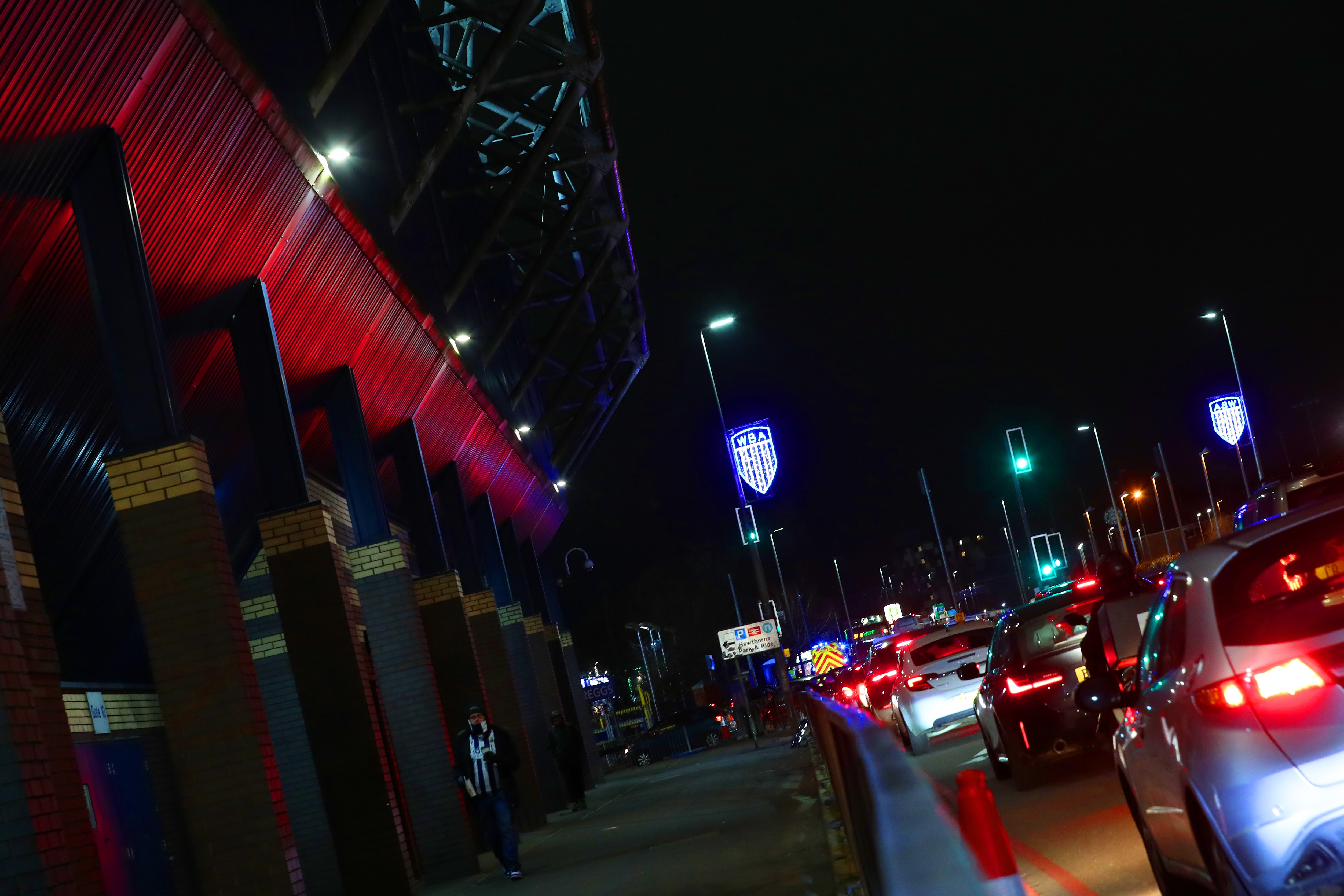 Christmas WBA badge outside the Brummie Road End 