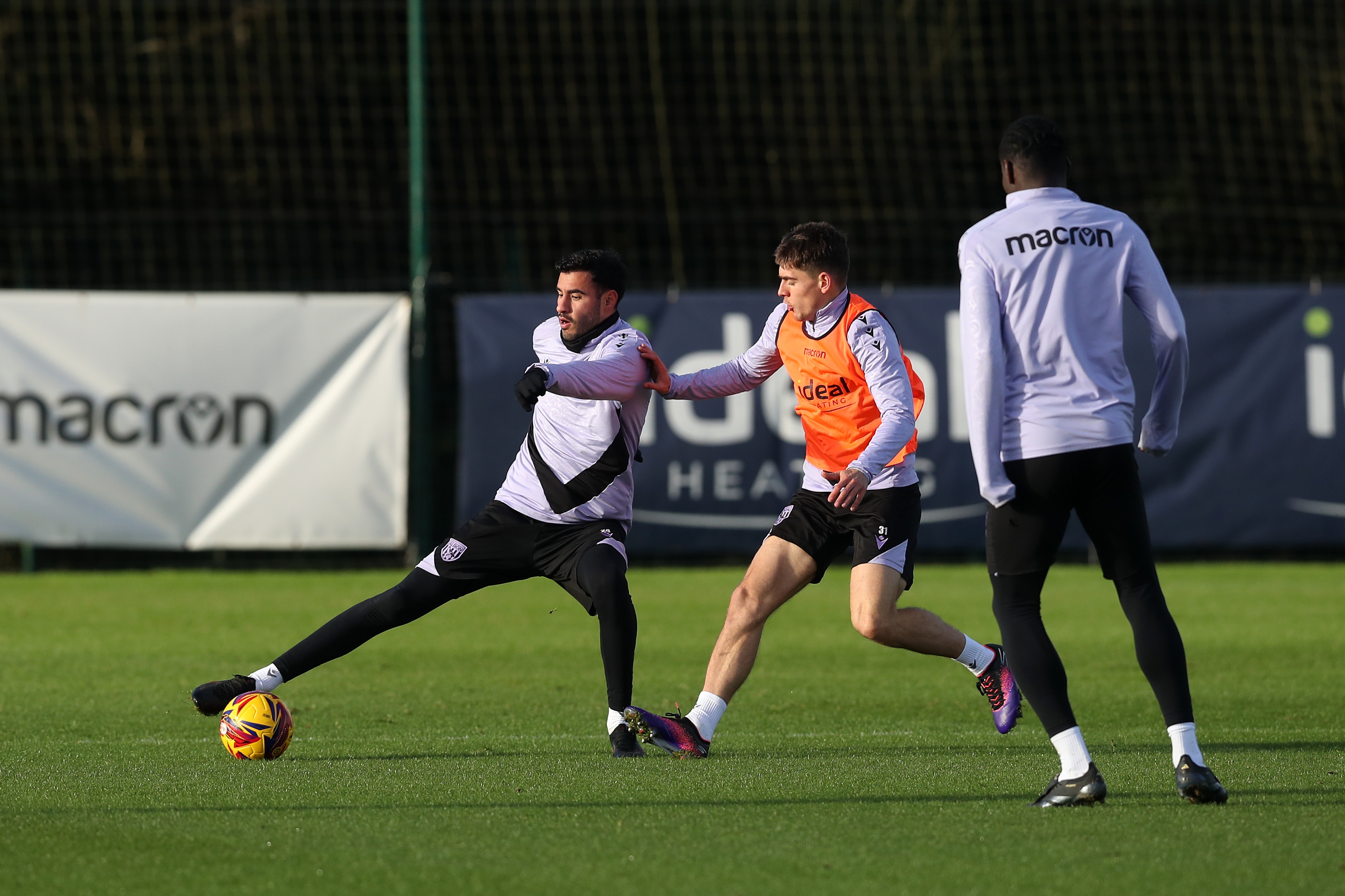 Gianluca Frabotta on the ball in training 