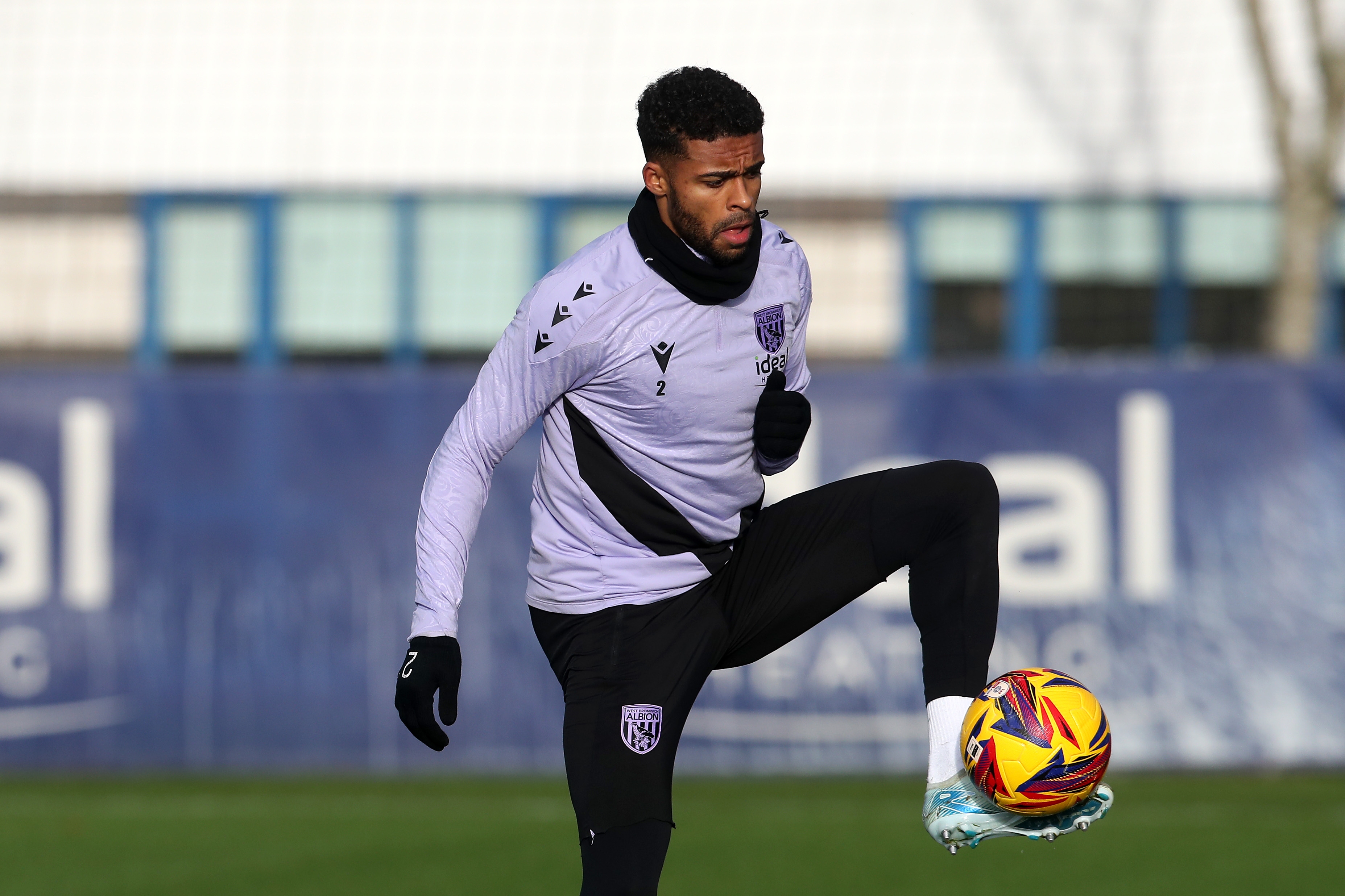 Darnell Furlong on the ball during training 