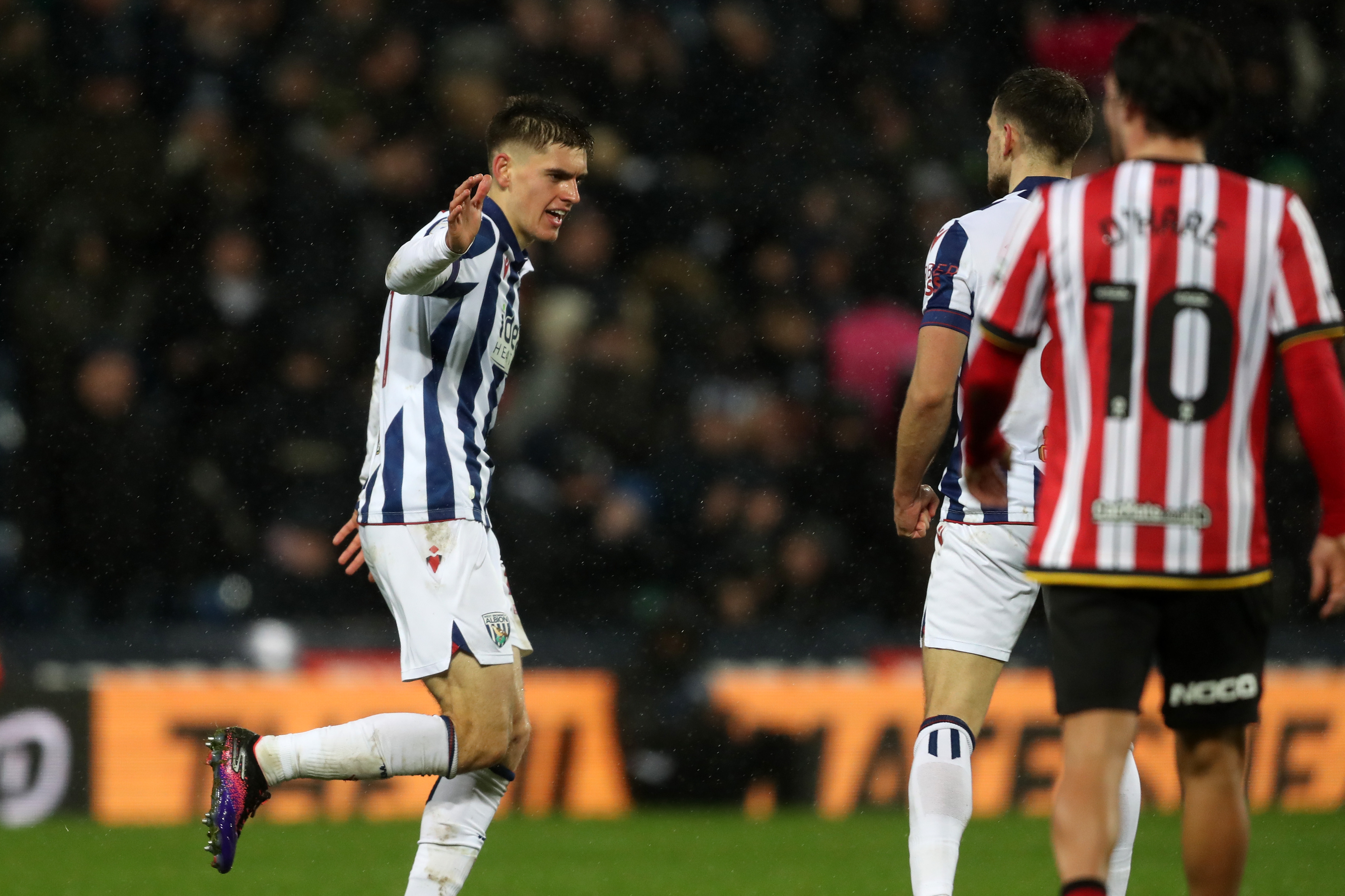 Tom Fellows celebrates scoring against Sheffield United