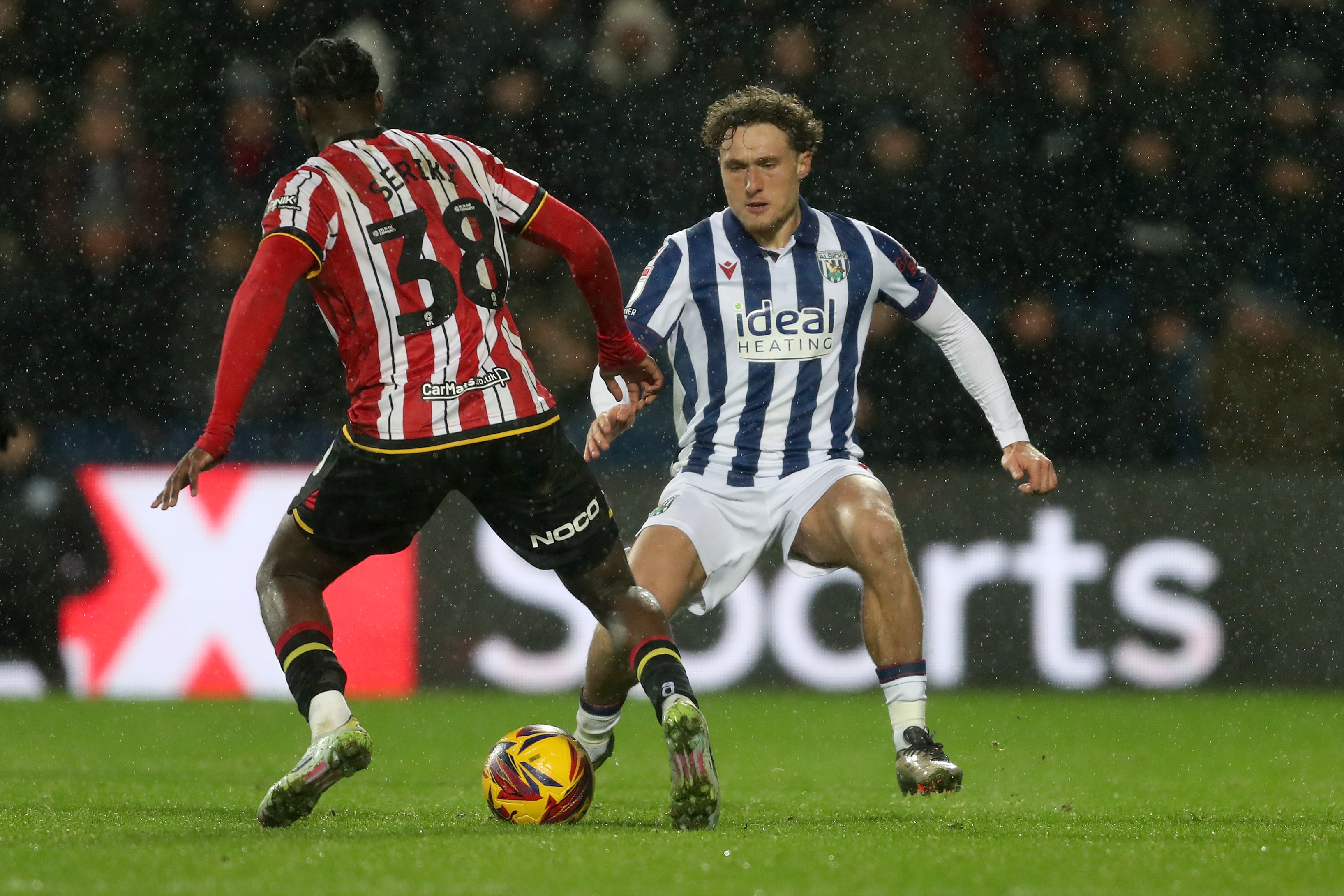 Callum Styles on the ball against Sheffield United 