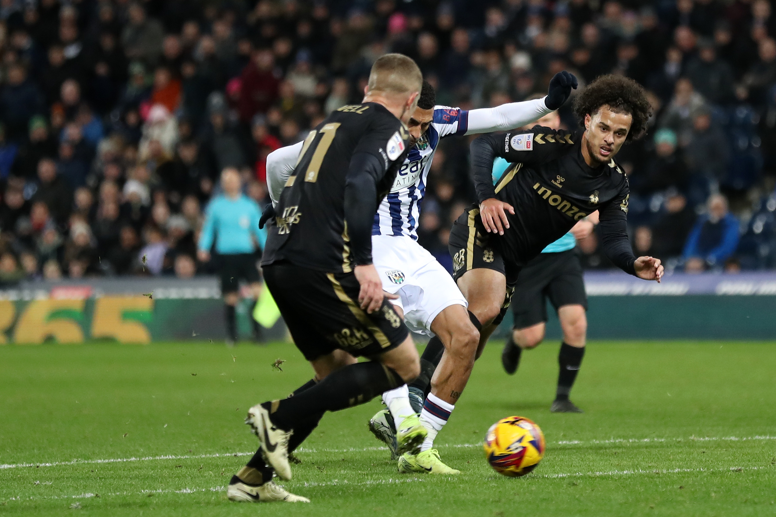 Karlan Grant shoots and scores against Coventry City 