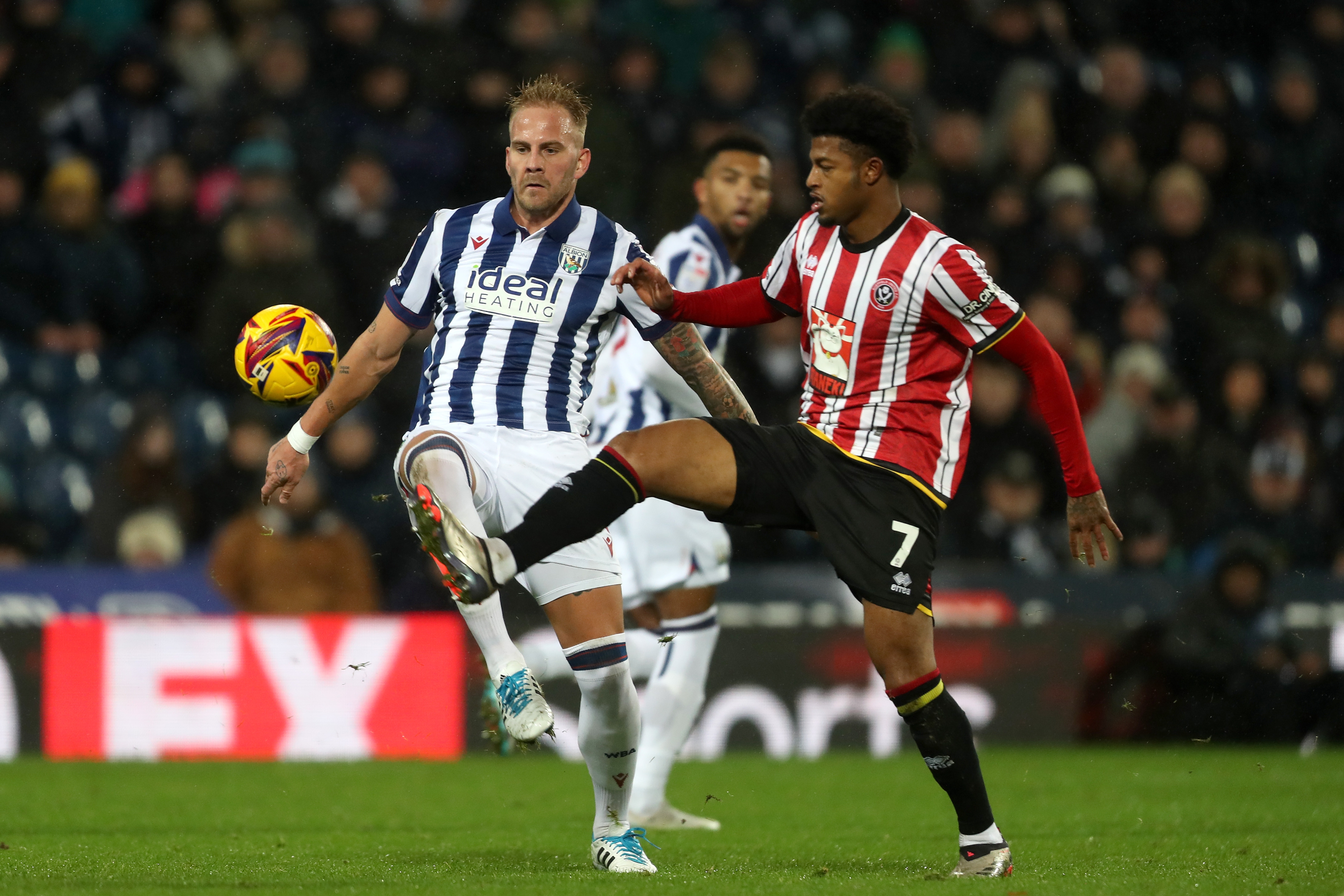 Uroš Račić in action against Sheffield United 